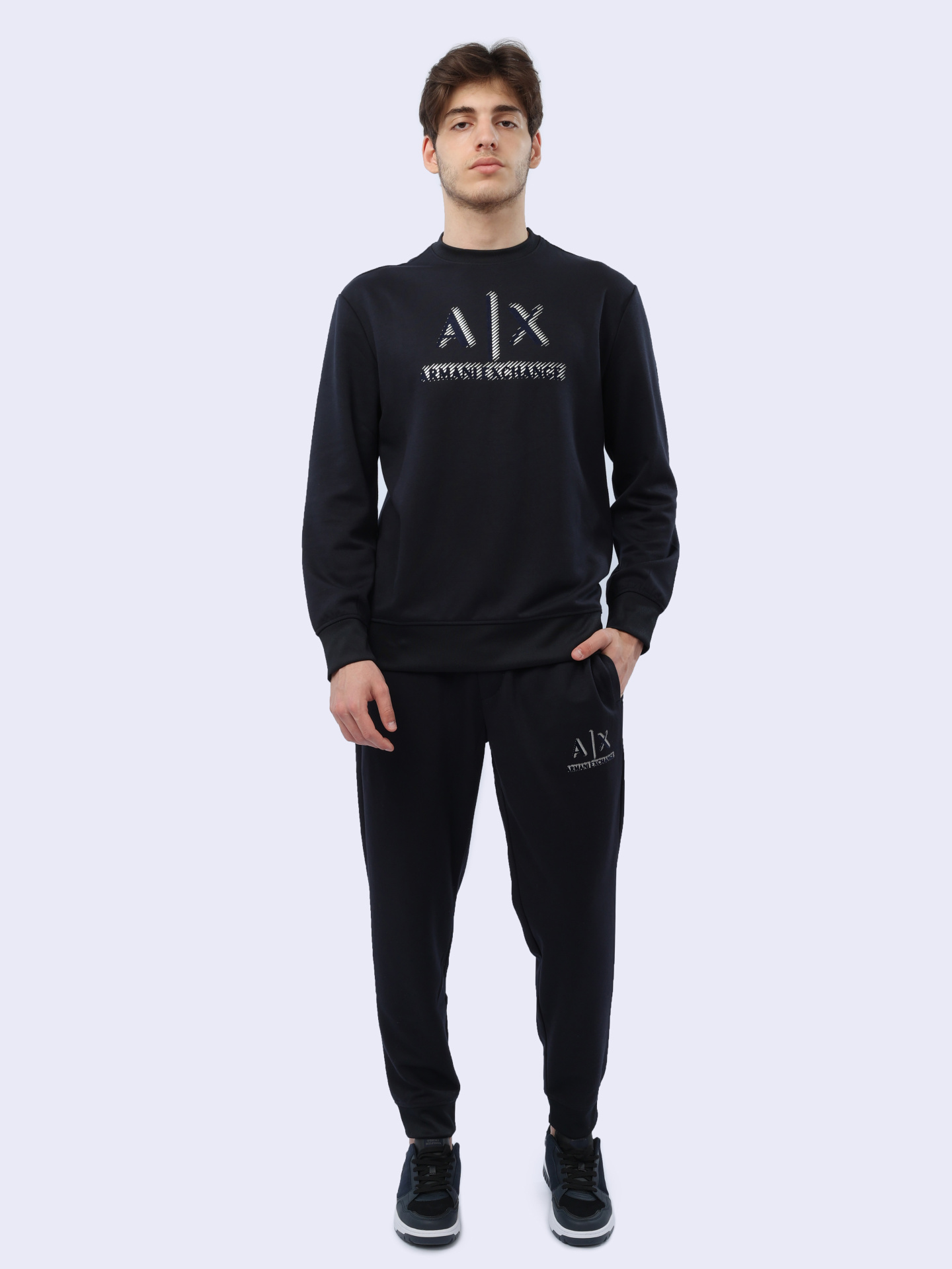 Свитшот Armani Exchange 8NZMSA Z9N1Z 1583 темно-синий мужской с логотипом — купить в интернет-магазине Verdistore
