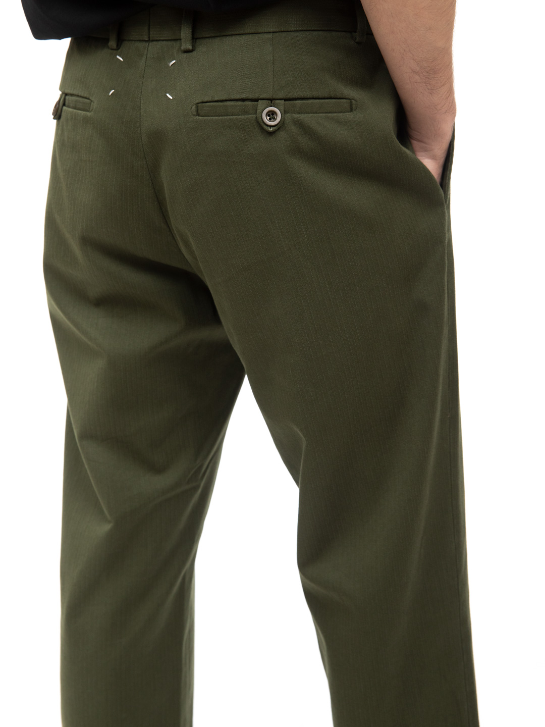 Брюки оливковые прямого кроя хлопковые  — купить в интернет-магазине Verdistore