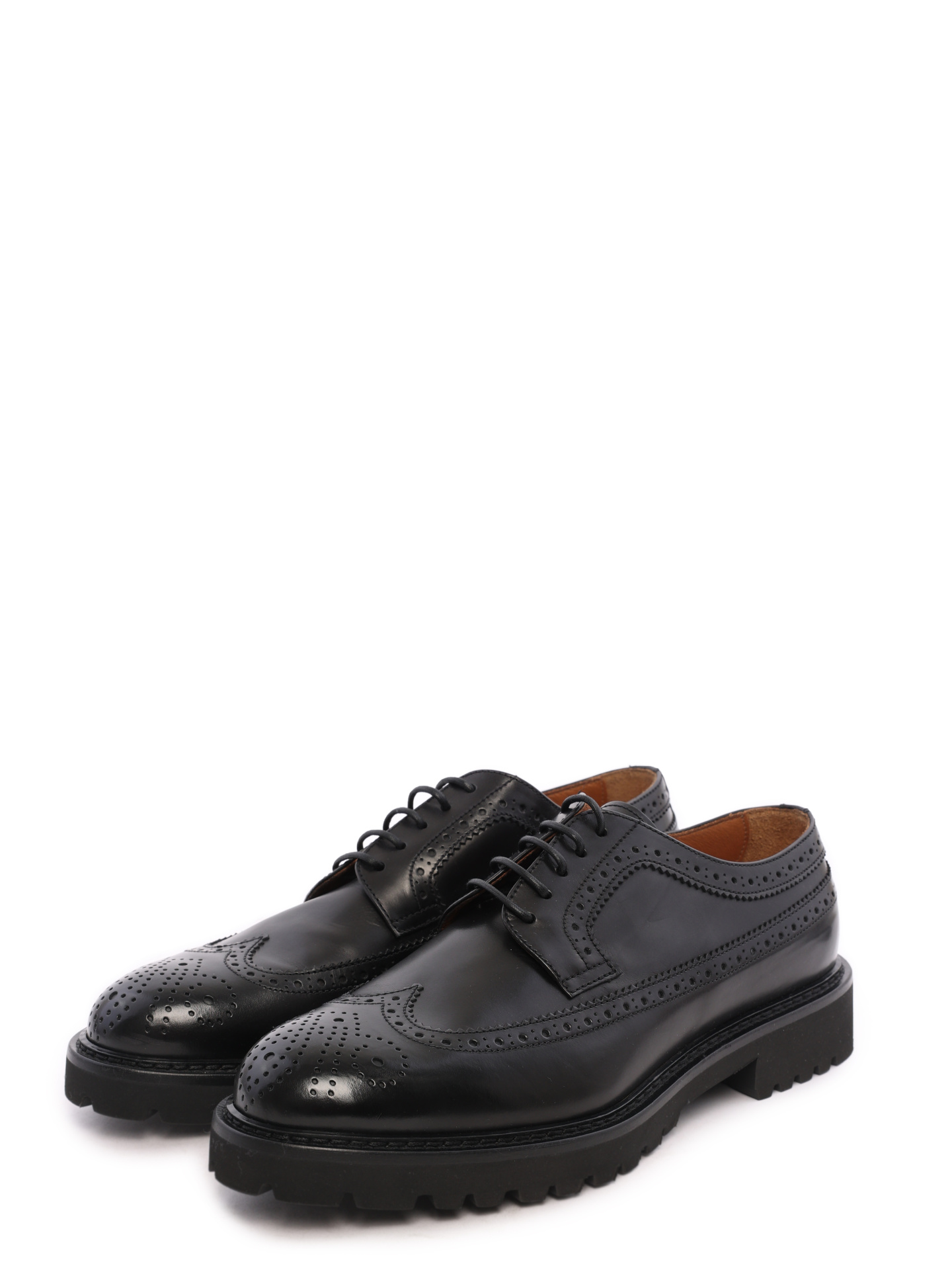 Дерби 1270 F010 Nero кожаные гладкие с каблуком на изогнутой подошве — купить в интернет-магазине Verdistore