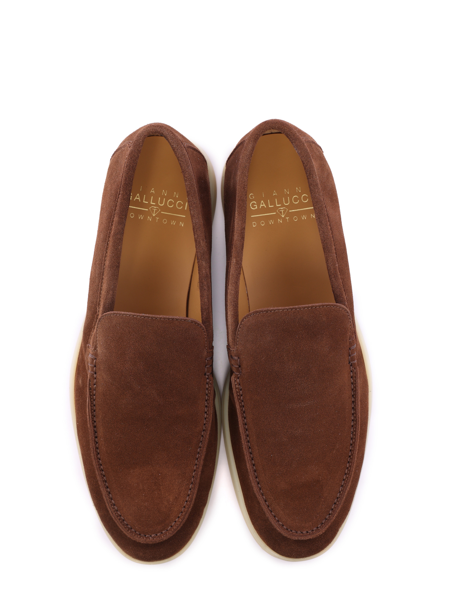 Туфли коричневые замшевые на бежевой подошве — купить в интернет-магазине Verdistore