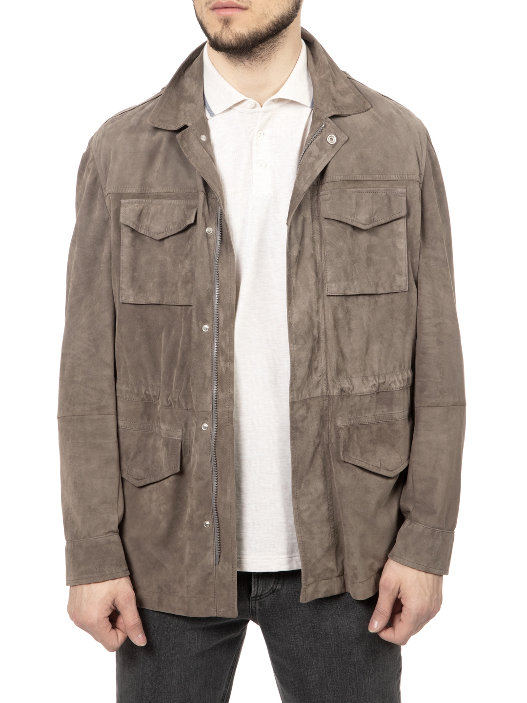 Куртка Brunello Cucinelli MPCLB1723 C7576 светло-коричневая мужская из замши — купить в интернет-магазине Verdistore