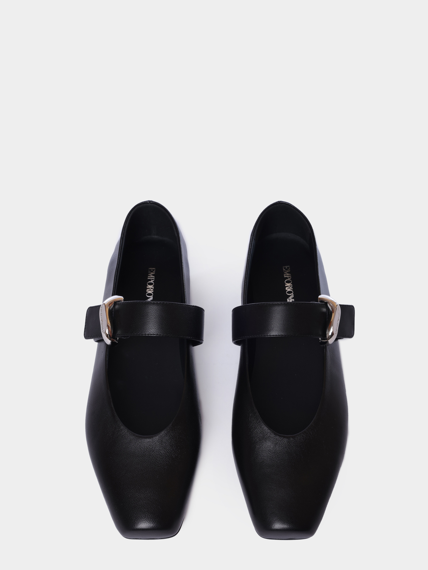 Балетки Emporio Armani EW004448 AF14915 UC001 кожаные женские с квадратным мысом — купить в интернет-магазине Verdistore