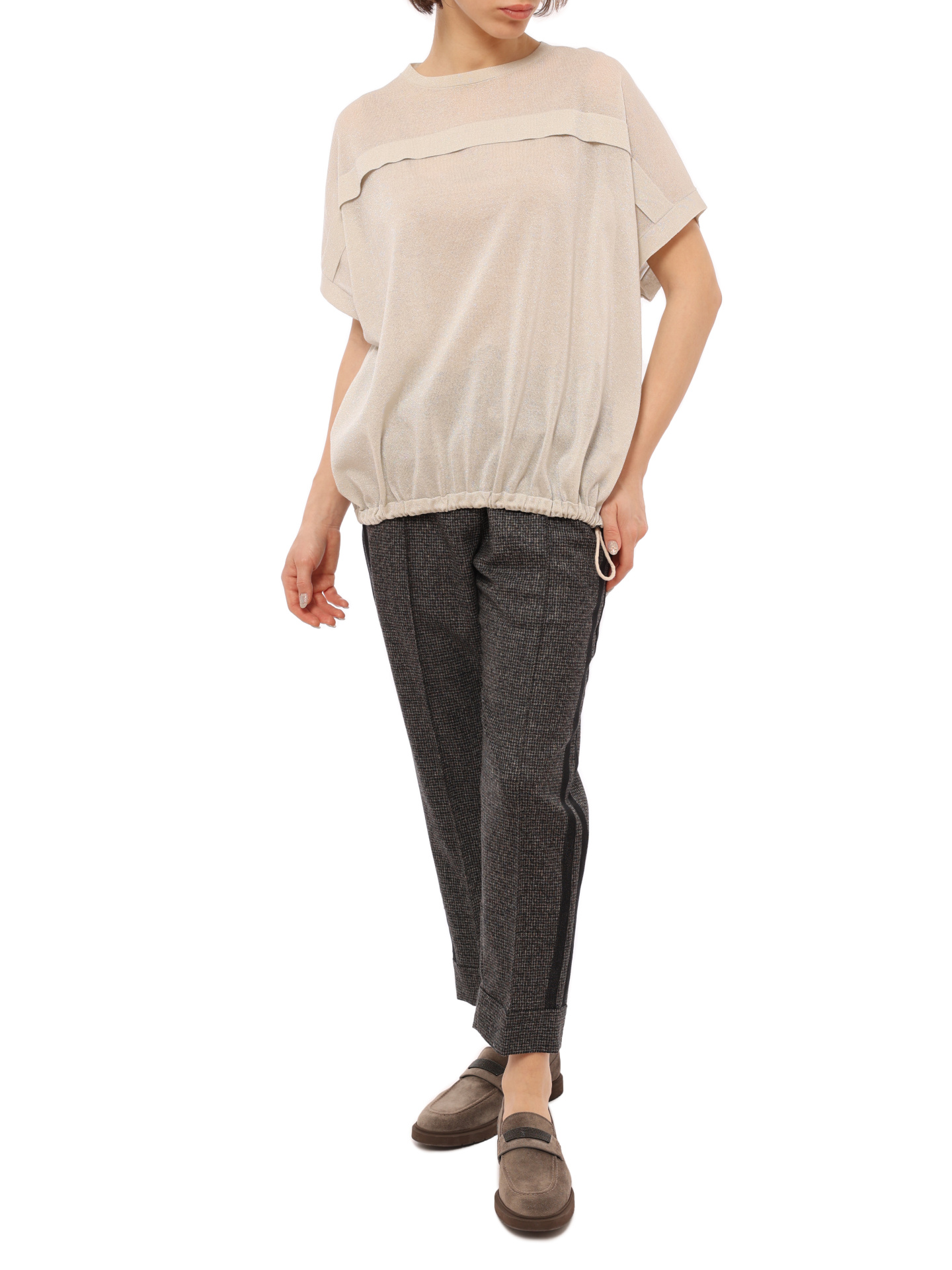 Джемпер Brunello Cucinelli M87862308 бежевый женский — купить в интернет-магазине Verdistore