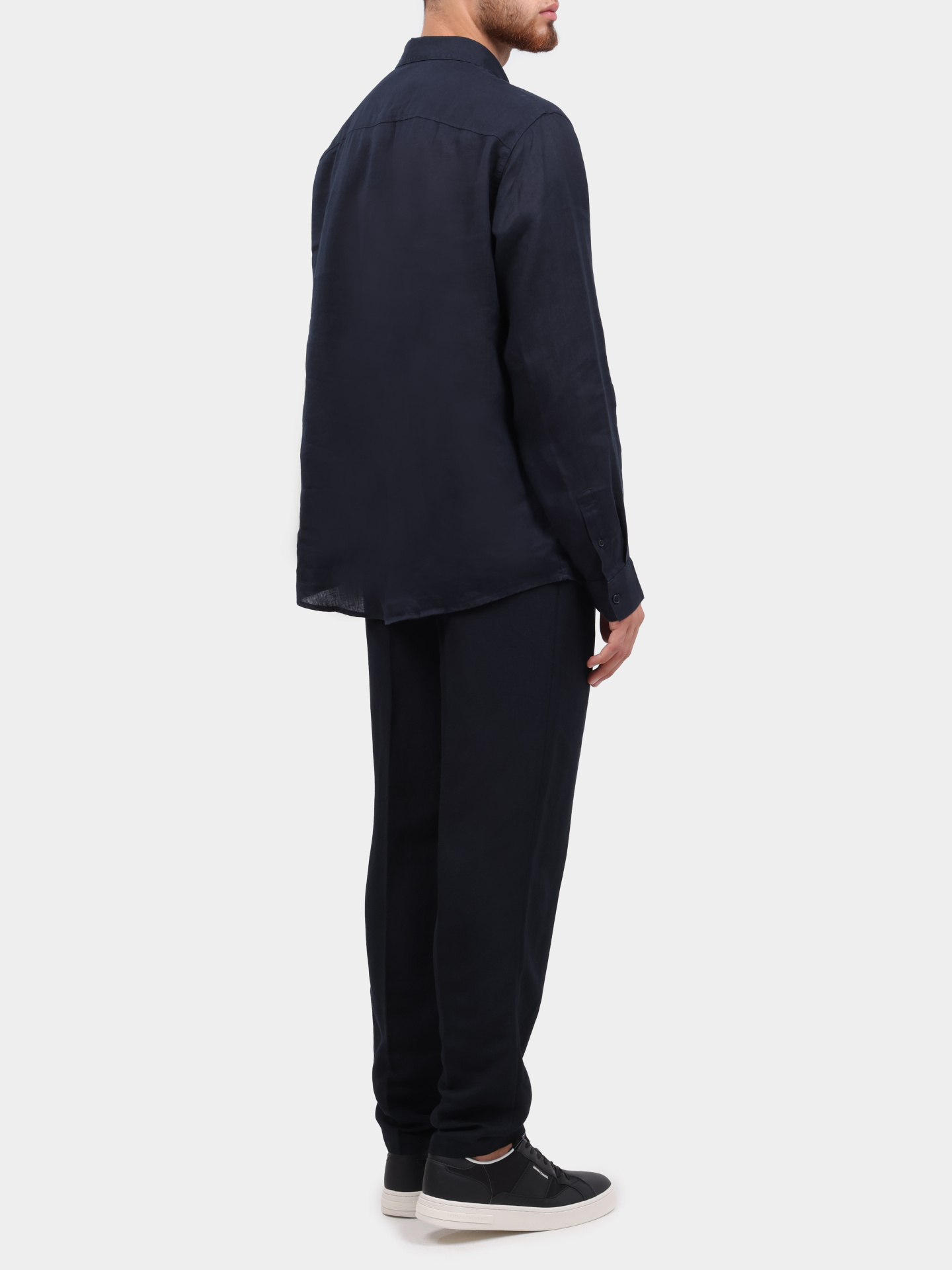 Брюки Armani Exchange 8NZP15 ZNFNZ 1583 темно-синие мужские льняные — купить в интернет-магазине Verdistore
