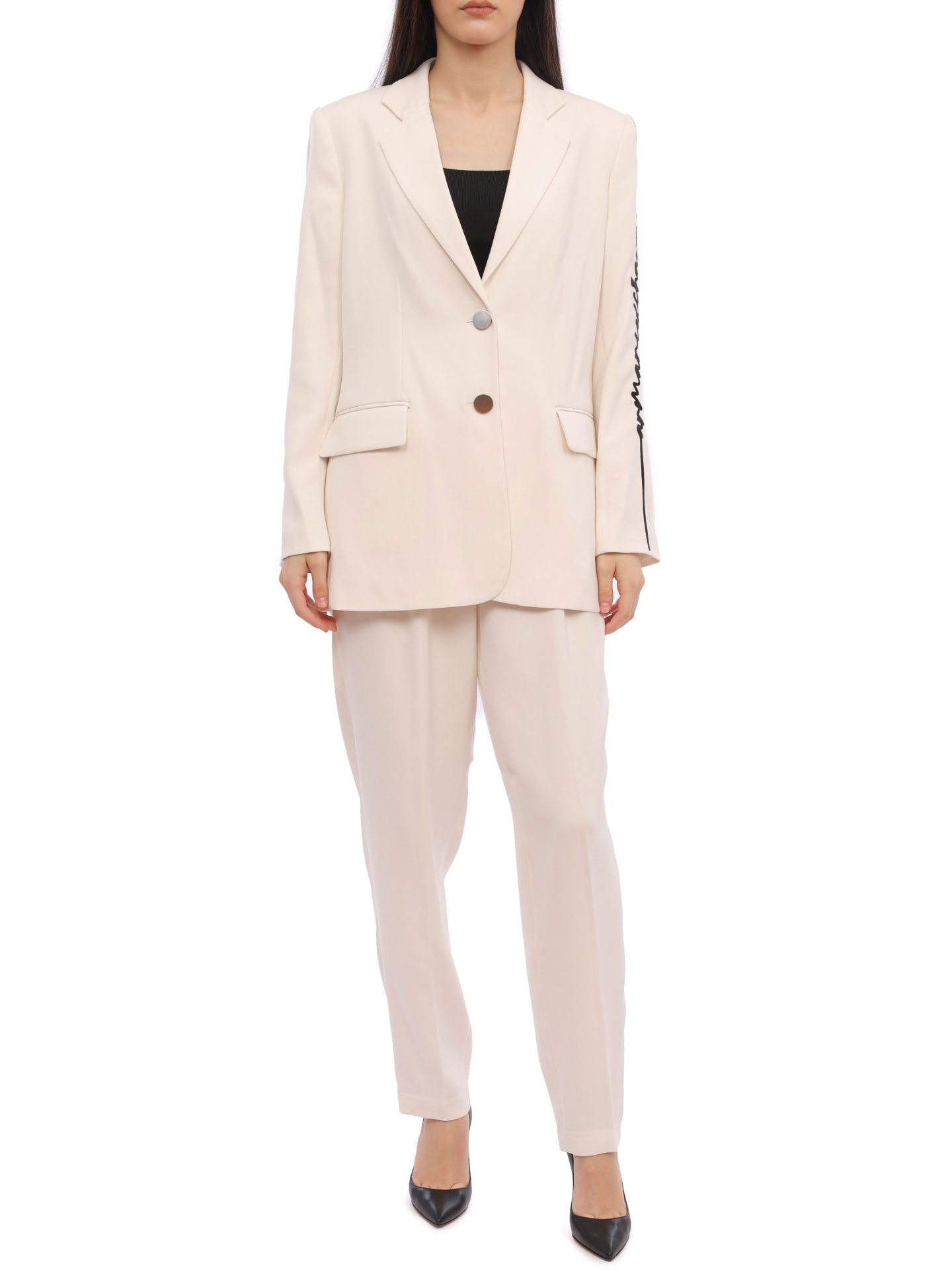 Брюки Armani Exchange 6RYP05 YN4LZ 1130 белые женские с логотипом  — купить в интернет-магазине Verdistore