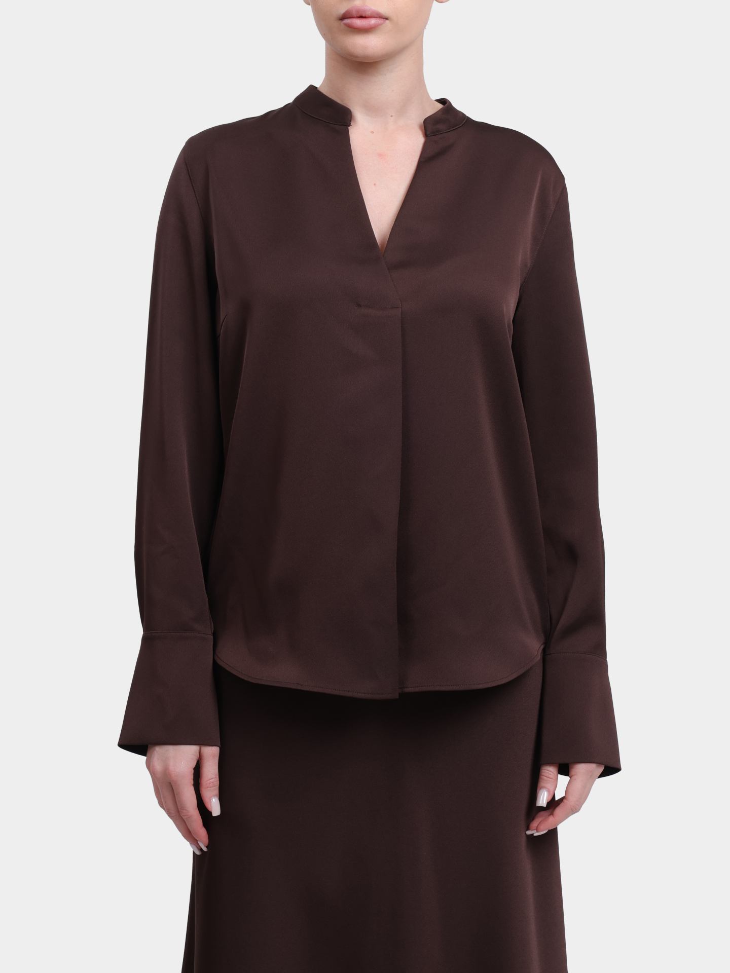 Блузка 58 254B58Blanche 10020175 201 темно-коричневая женская — купить в интернет-магазине Verdistore