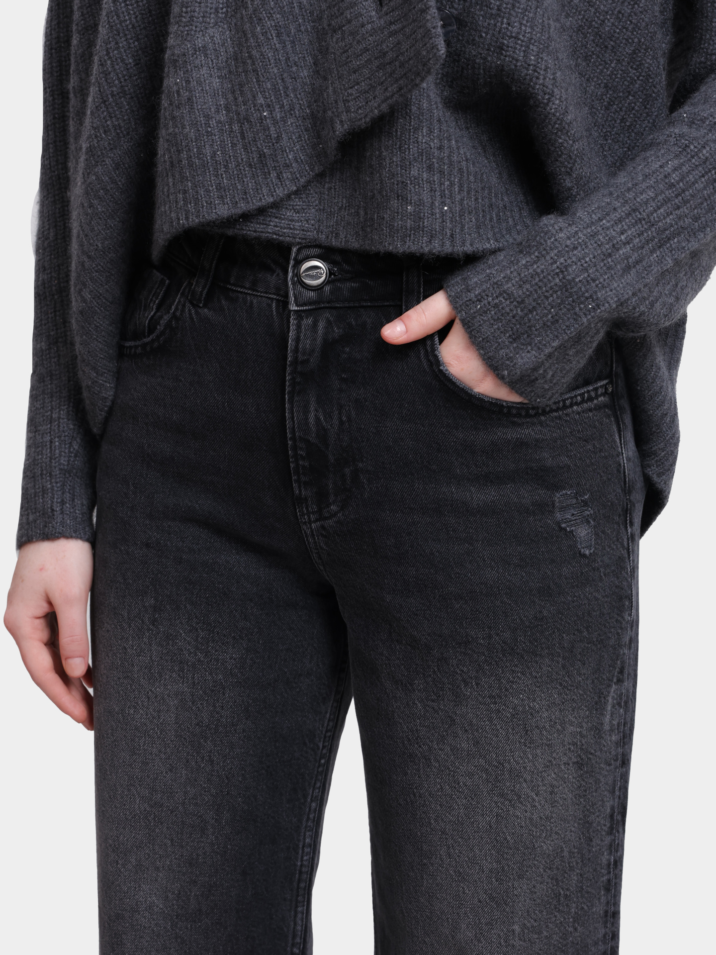 Джинсы Pantamo 71438-1589-03 серые женские с подворотами — купить в интернет-магазине Verdistore