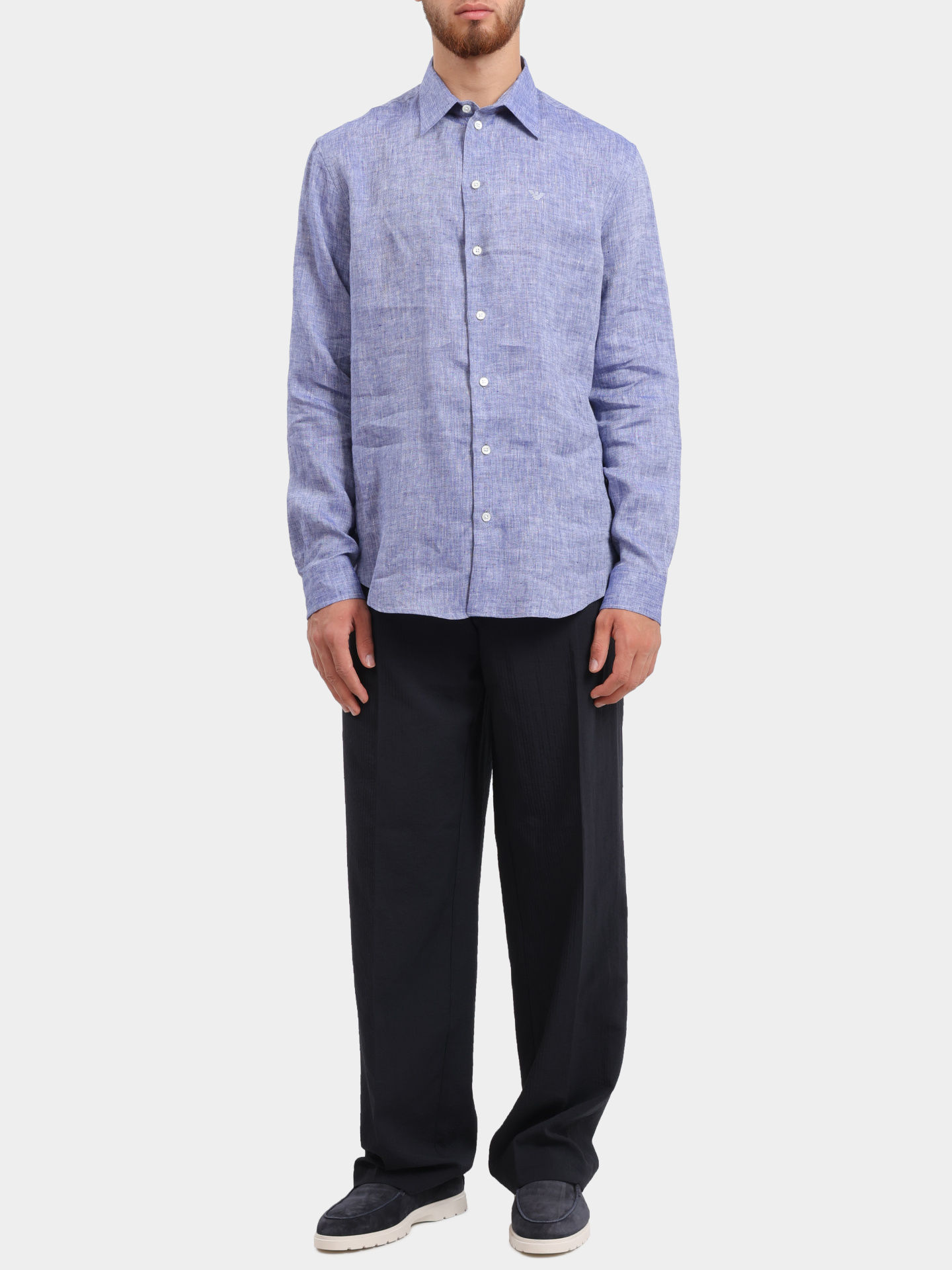Рубашка Emporio Armani 01SM0L 010F9 919 льняная мужская — купить в интернет-магазине Verdistore