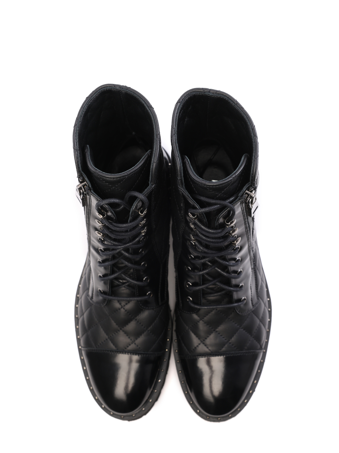 Ботинки Angelo Bervicato B3345 черные женские из стеганой кожи — купить в интернет-магазине Verdistore