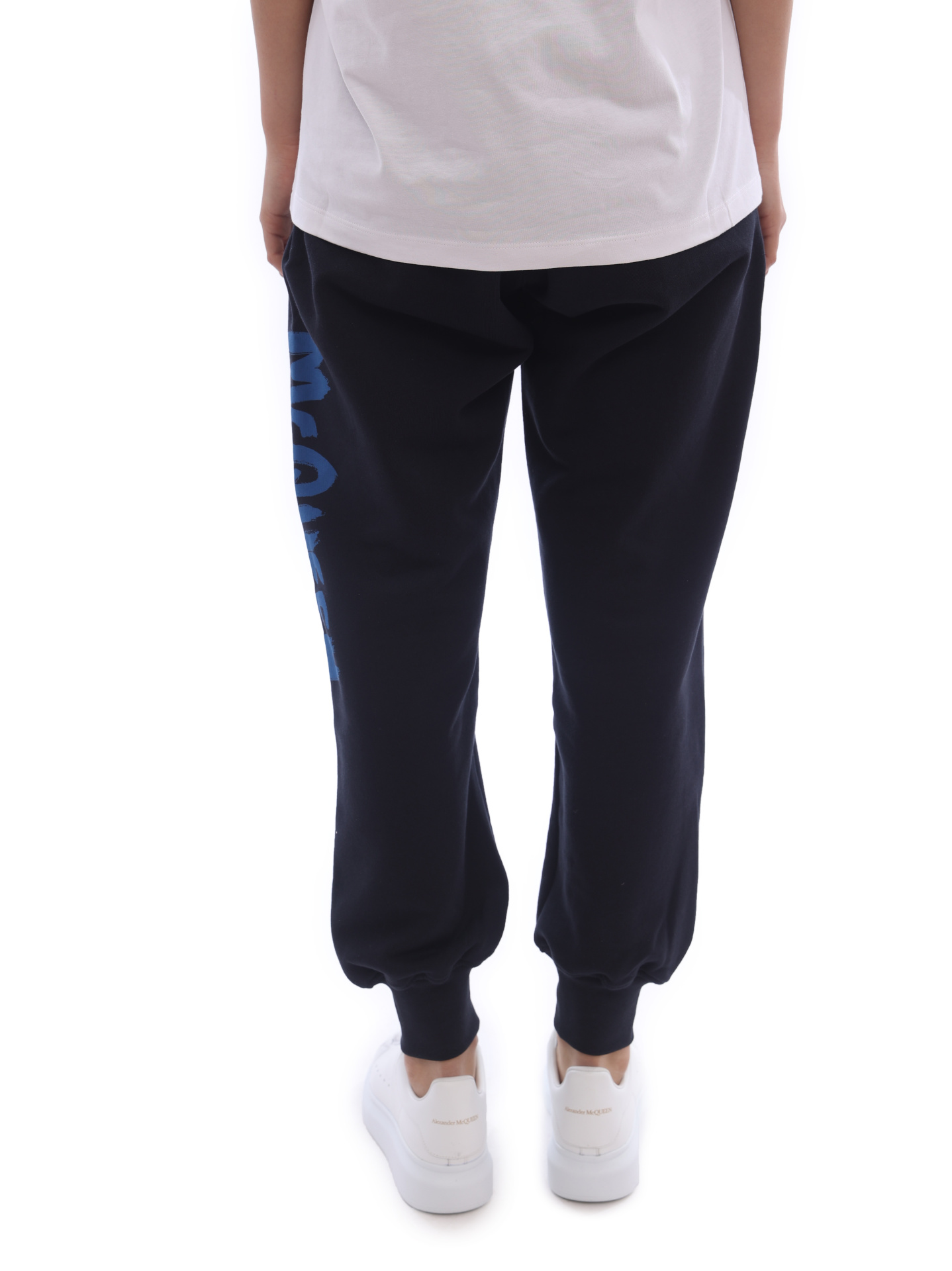 Брюки Alexander McQueen 687037-QZAD5-0415 темно-синие женские — купить в интернет-магазине Verdistore