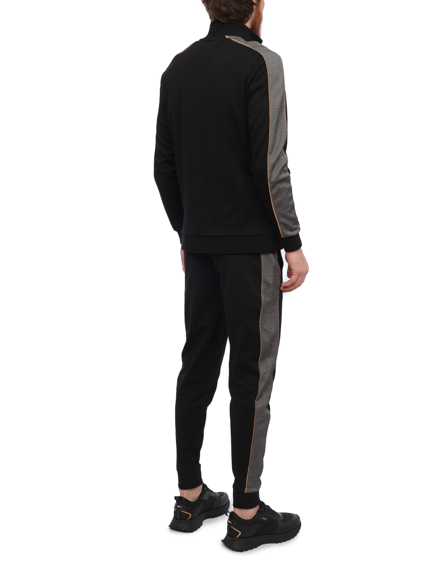 Костюм спортивный Boss 50511040 001 черный мужской с лампасами — купить в интернет-магазине Verdistore