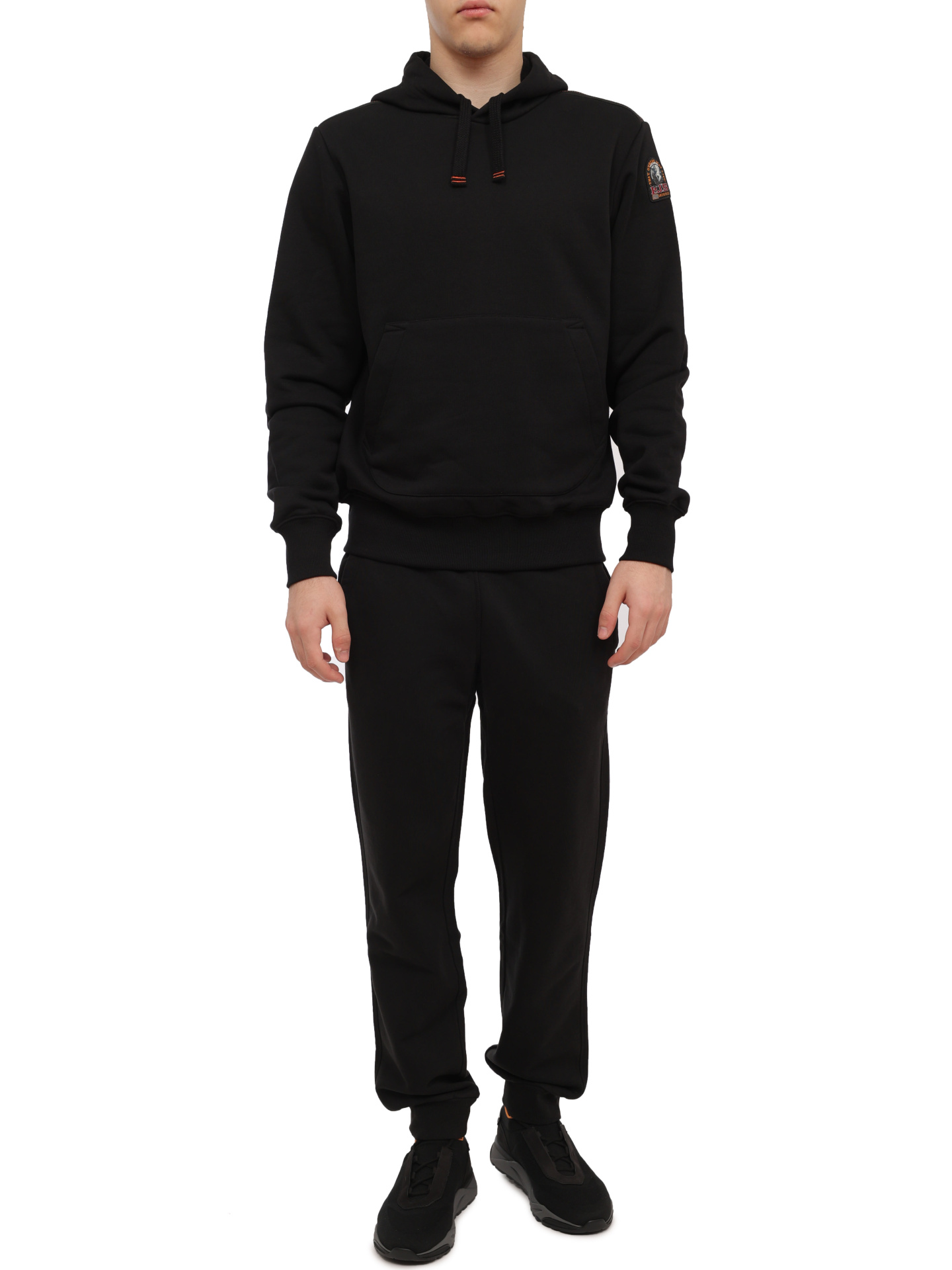 Брюки спортивные черные хлопковые с манжетами снизу — купить в интернет-магазине Verdistore