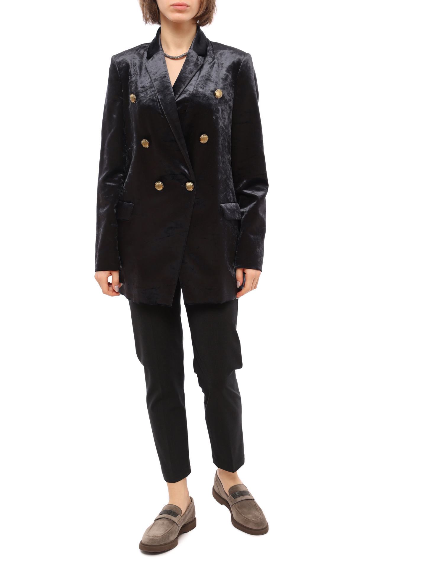 Брюки Brunello Cucinelli M0W07P7044 темно-серые женские с поясом — купить в интернет-магазине Verdistore