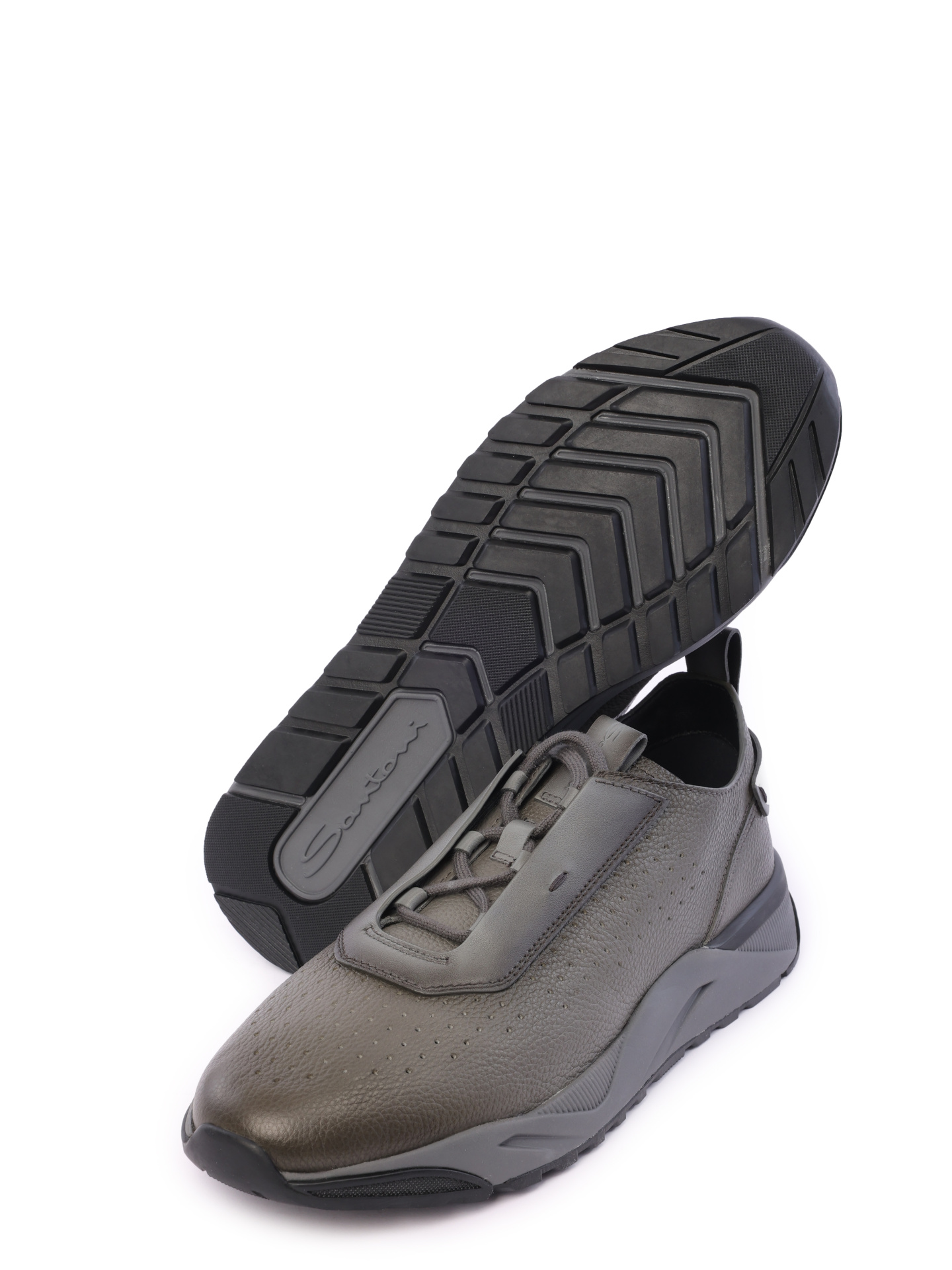 Кроссовки темно-серая кожаные с перфорацией  — купить в интернет-магазине Verdistore
