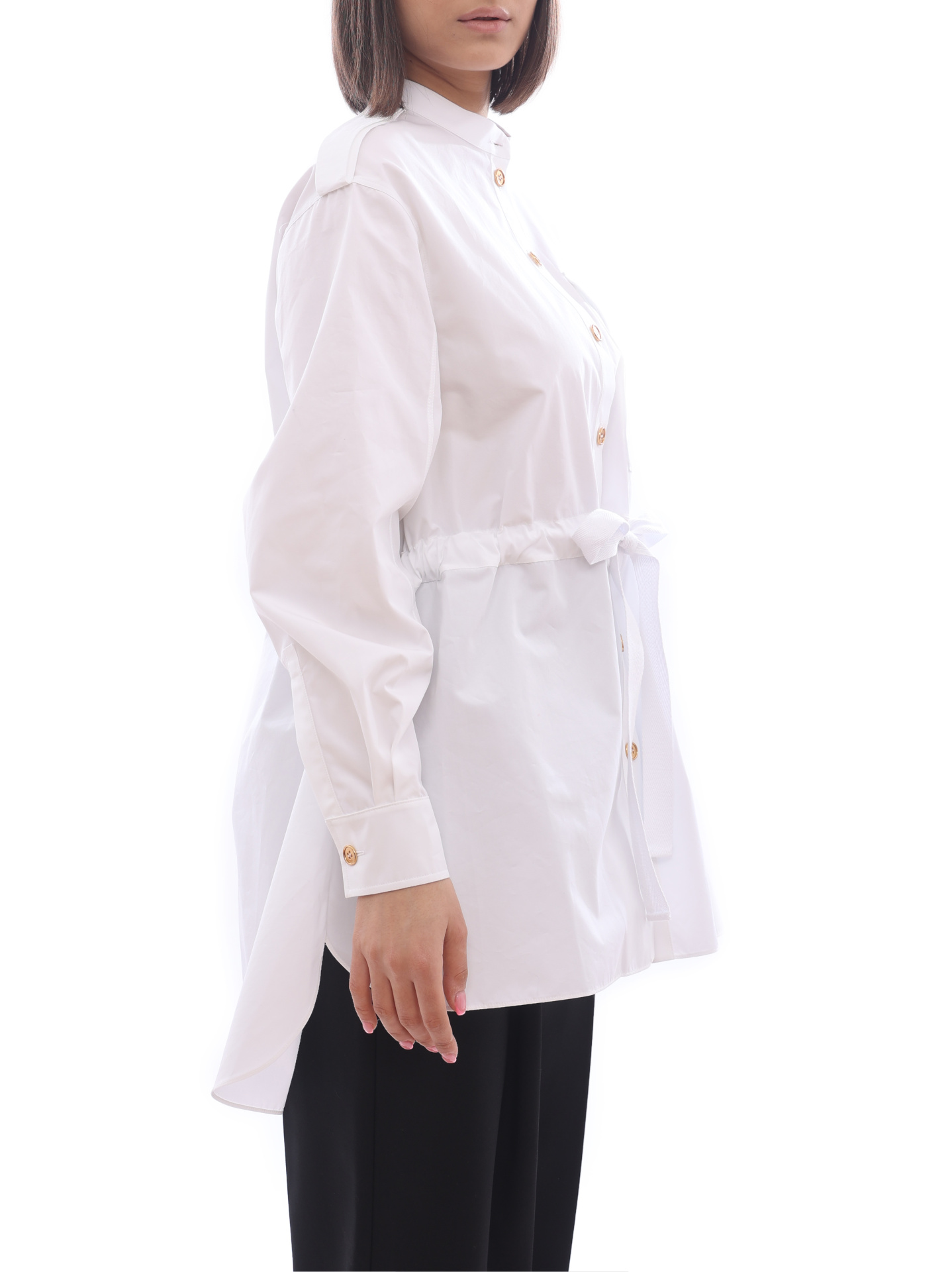 Блуза Alexander McQueen 686743-QAAAY 9000 белая женская из хлопка — купить в интернет-магазине Verdistore