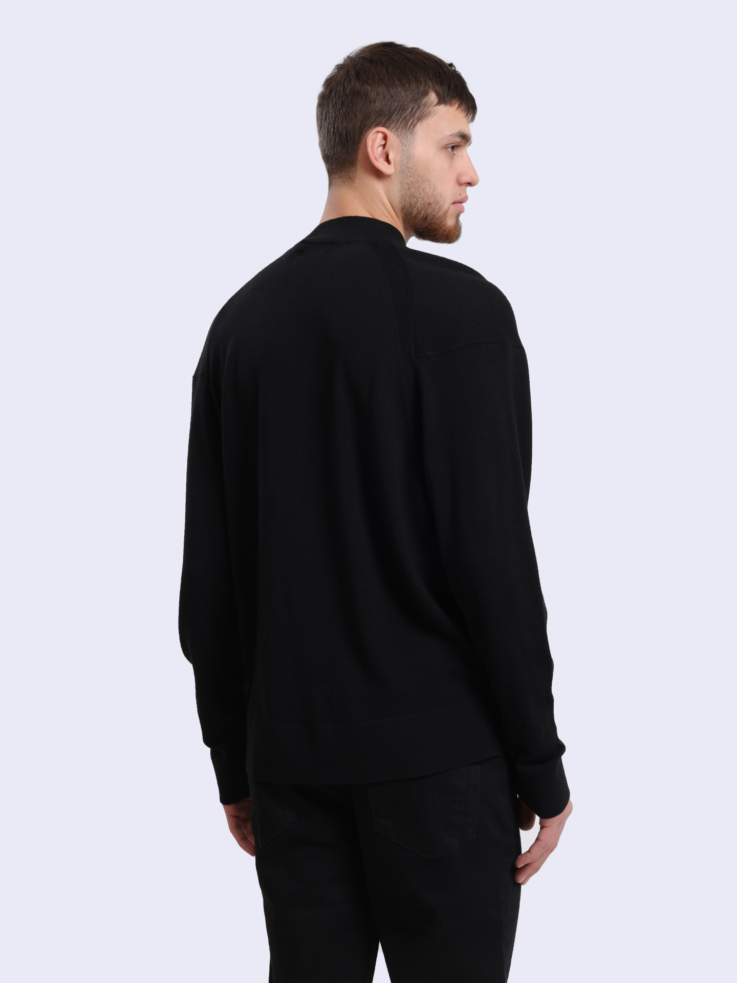 Свитер Calvin Klein K10K111942 черный мужской из шерсти — купить в интернет-магазине Verdistore