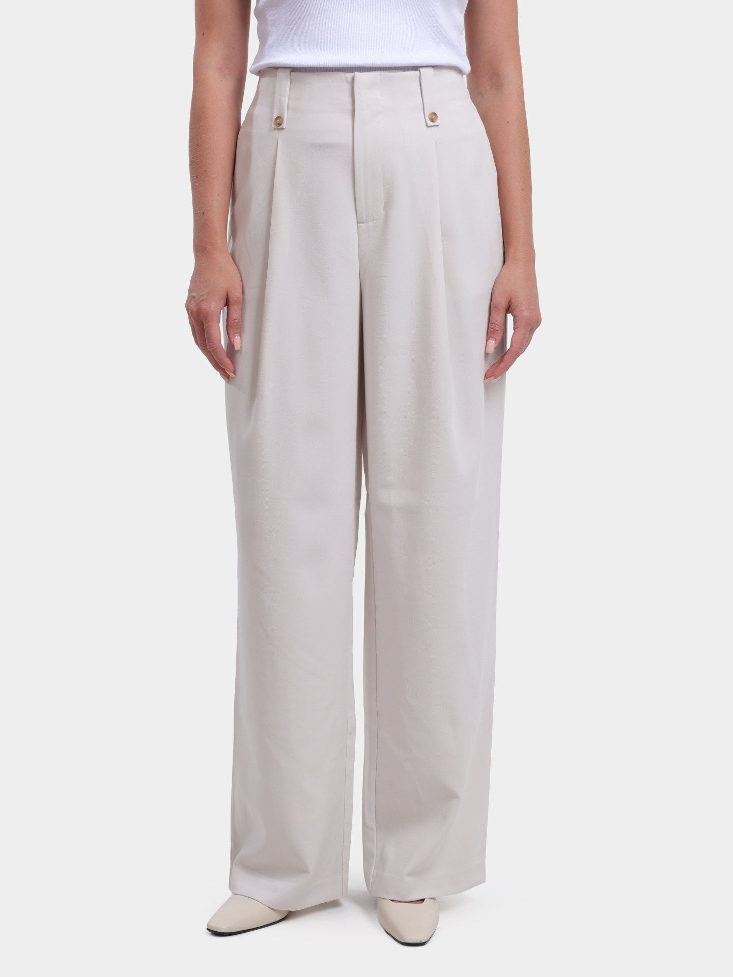 Брюки Calvin Klein Jeans J20J225343 ADA молочные женские — купить в интернет-магазине Verdistore