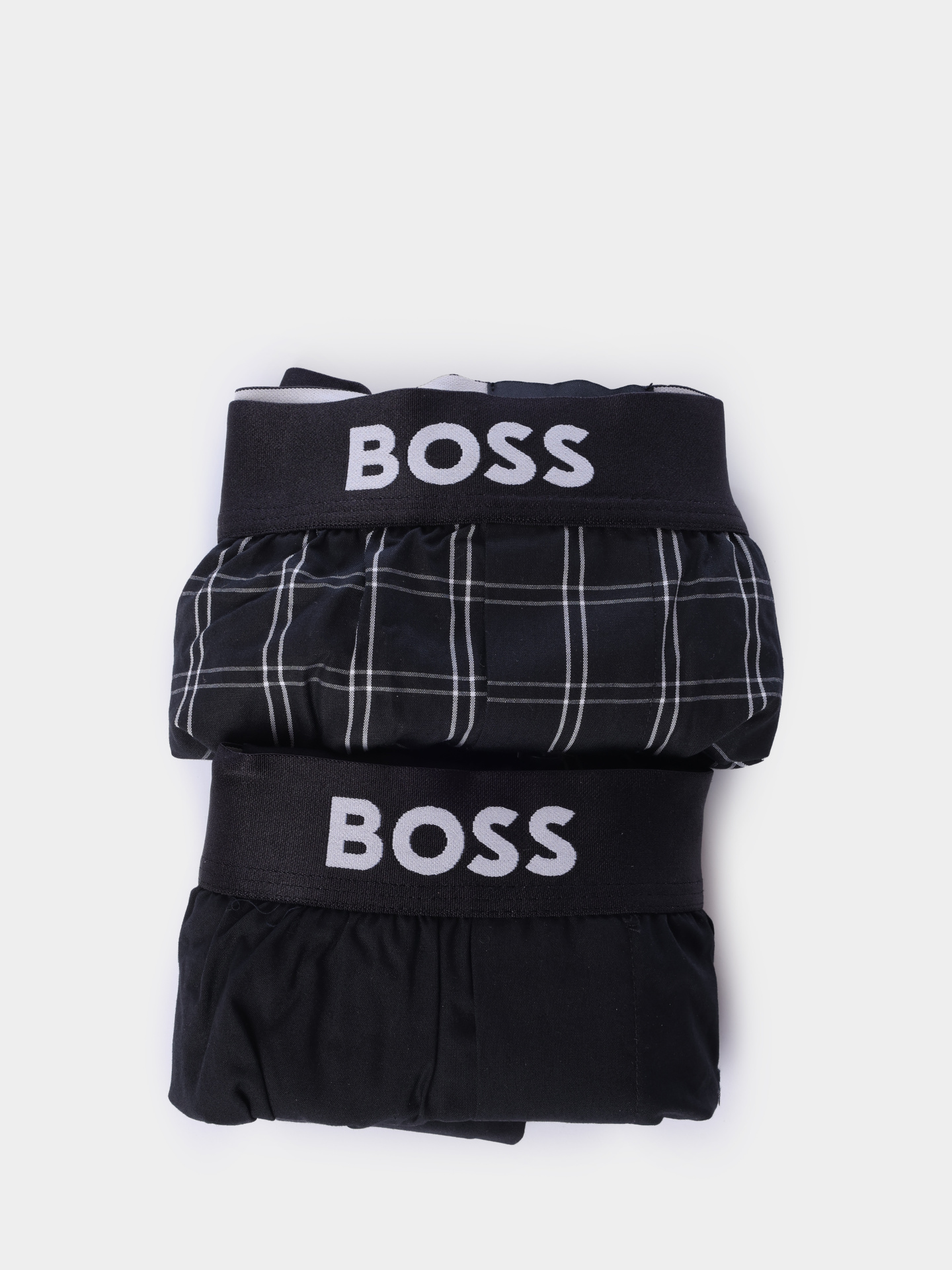 Трусы комплект 2 пары Boss Black 2P Boxer Shorts EW 10251193 с белым клетчатым принтом — купить в интернет-магазине Verdistore