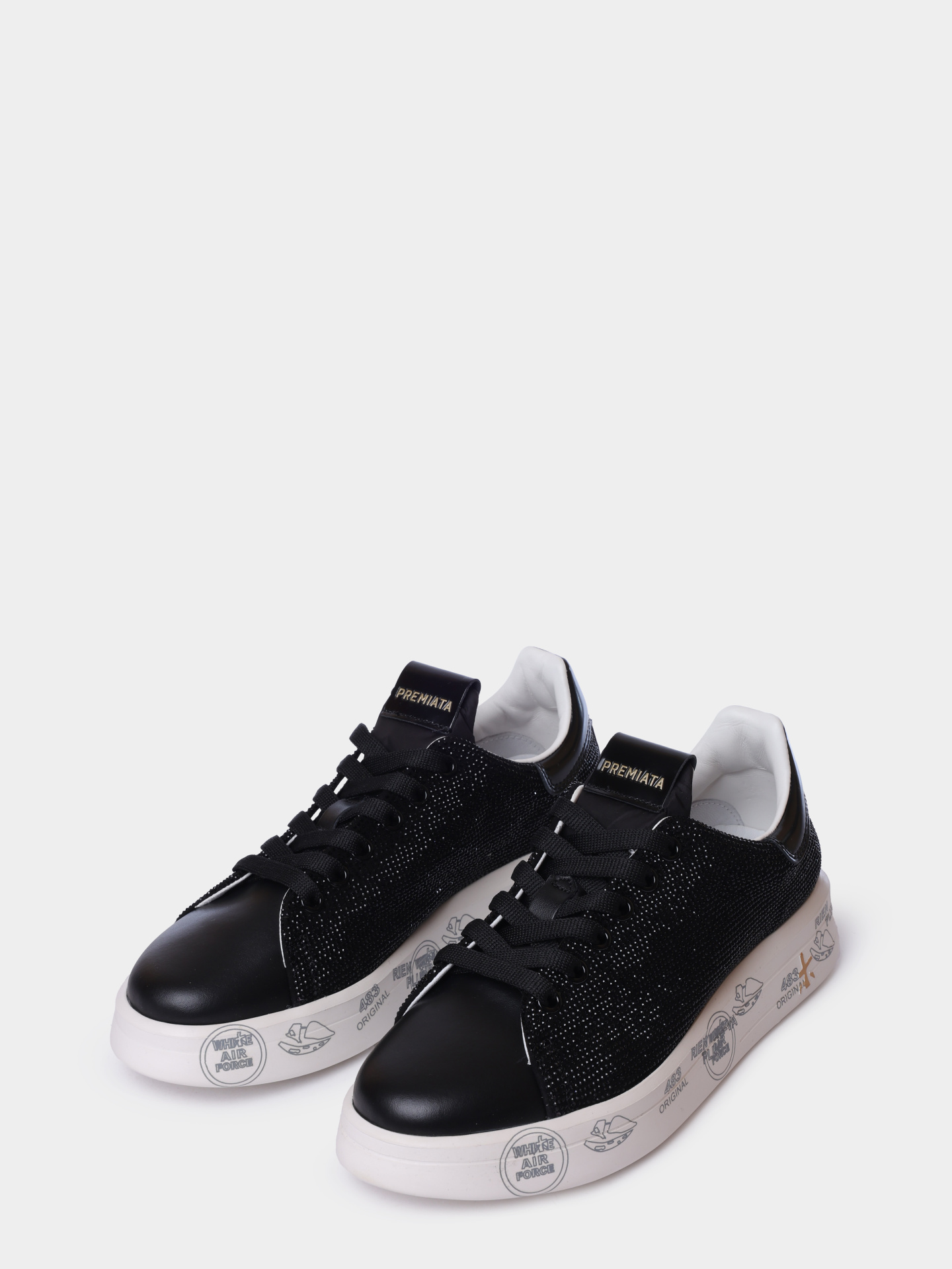 Кеды Premiata Sport BELLE VAR 7813 черные женские со стразами — купить в интернет-магазине Verdistore