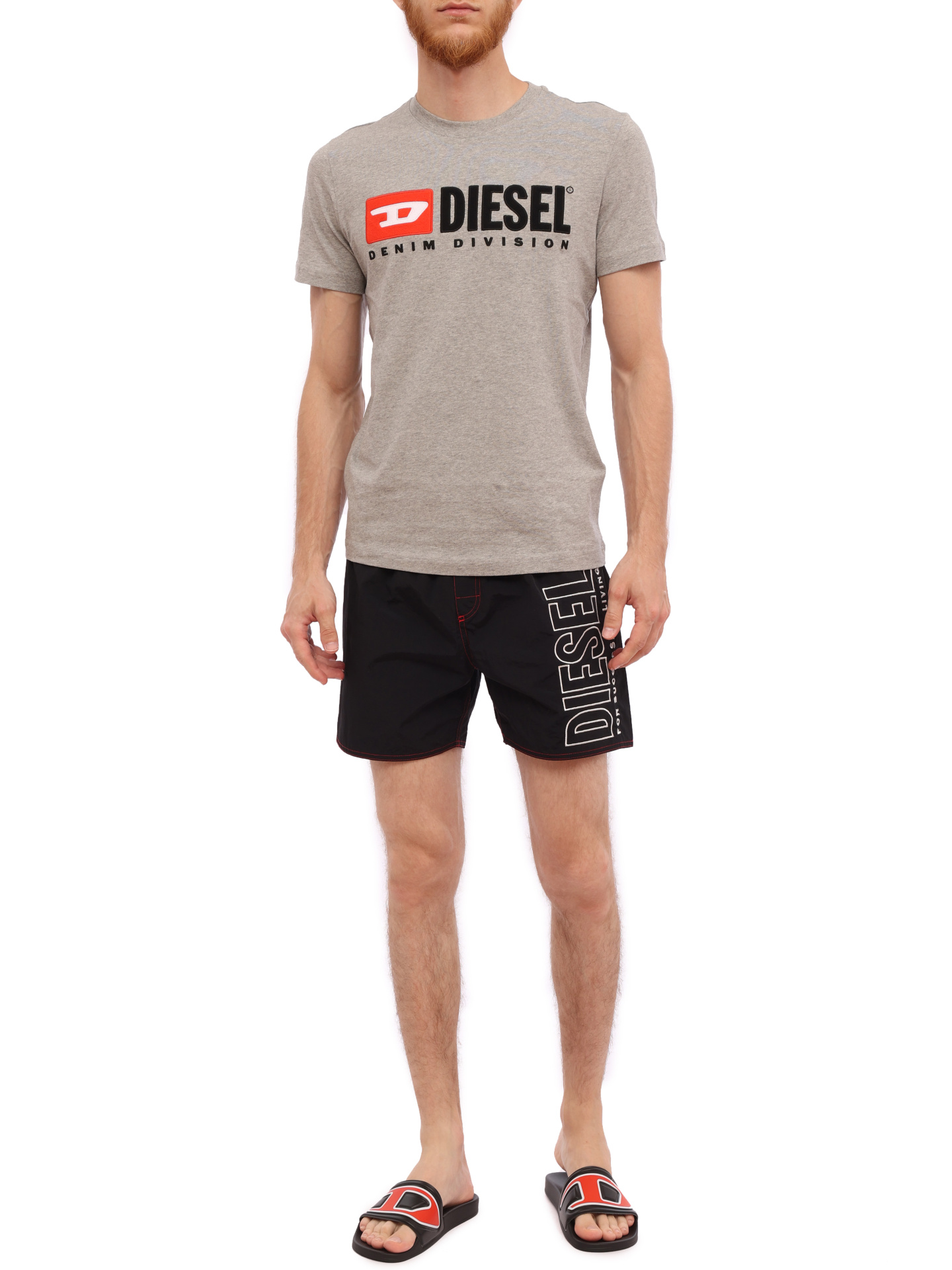 Шорты Diesel 00SV9U0PCAU900 черные мужские с логотипом — купить в интернет-магазине Verdistore