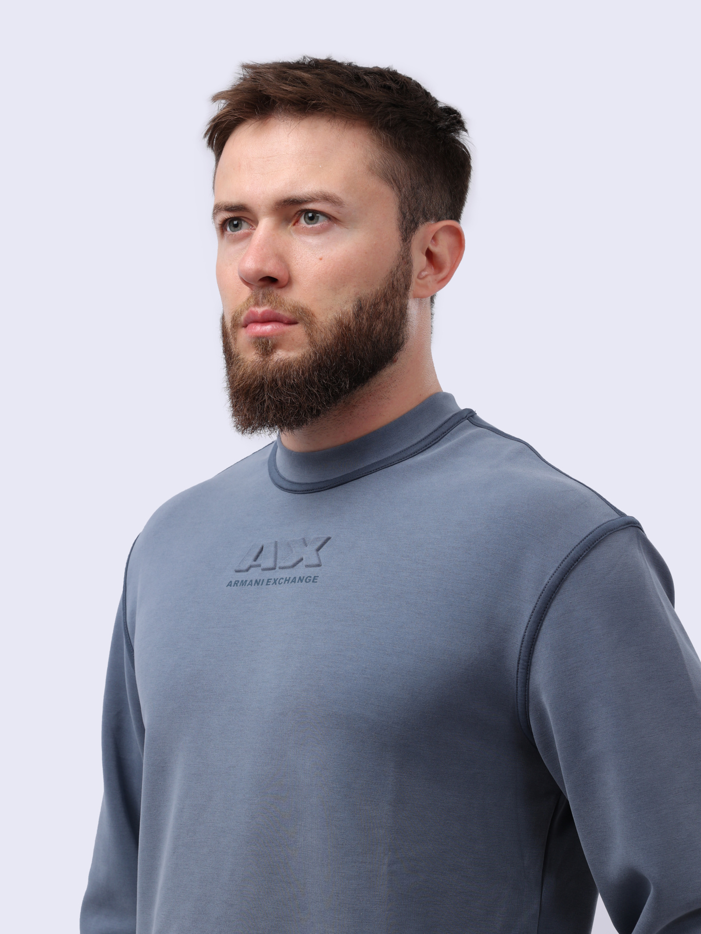 Свитшот Armani Exchange 3DZMAA ZJUBZ 45AM серый мужской с логотипом — купить в интернет-магазине Verdistore