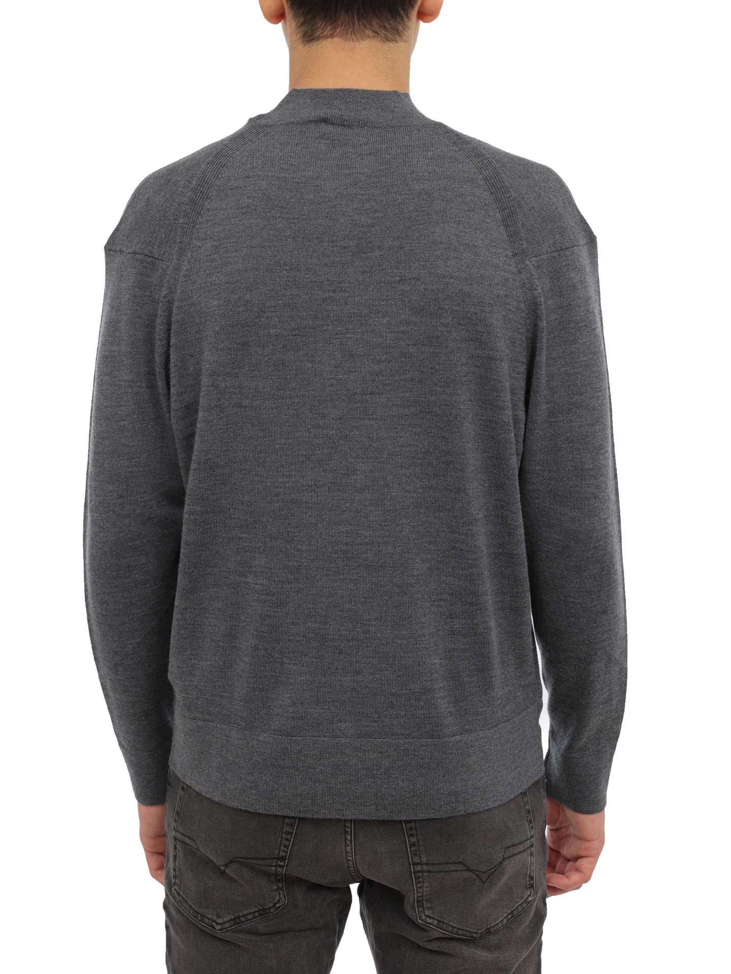 Свитер Calvin Klein K10K111942 темно-серый мужской из шерсти — купить в интернет-магазине Verdistore