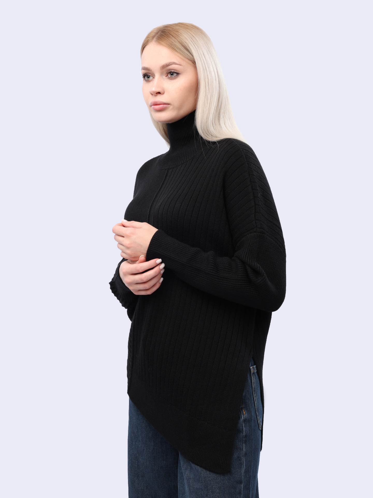 Свитер Armani Exchange 6DYM1H YM1RZ 1200 черный женский асимметричный  — купить в интернет-магазине Verdistore