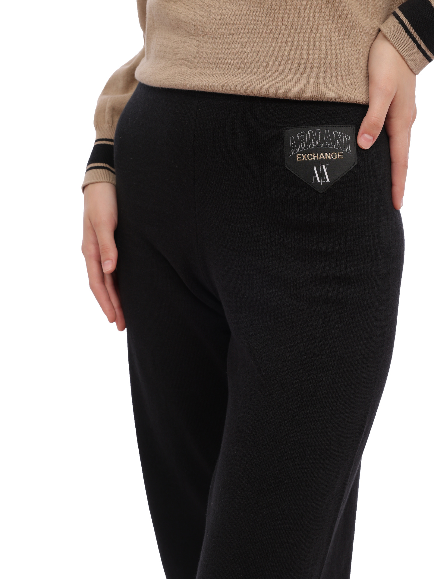 Брюки Armani Exchange 6RYP2K YMX3Z 1200 трикотажные женские с манжетами — купить в интернет-магазине Verdistore