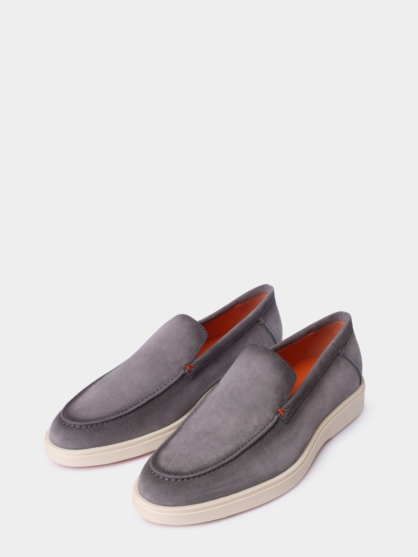 Лоферы Santoni MGDG17824TICBGEXG77 серые мужские из замши — купить в интернет-магазине Verdistore