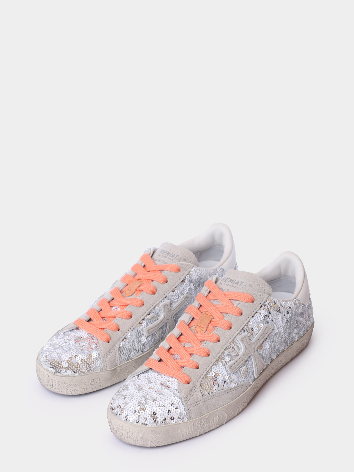 Кеды Premiata STEVEND VAR 7270 серые женские с пайетками — купить в интернет-магазине Verdistore