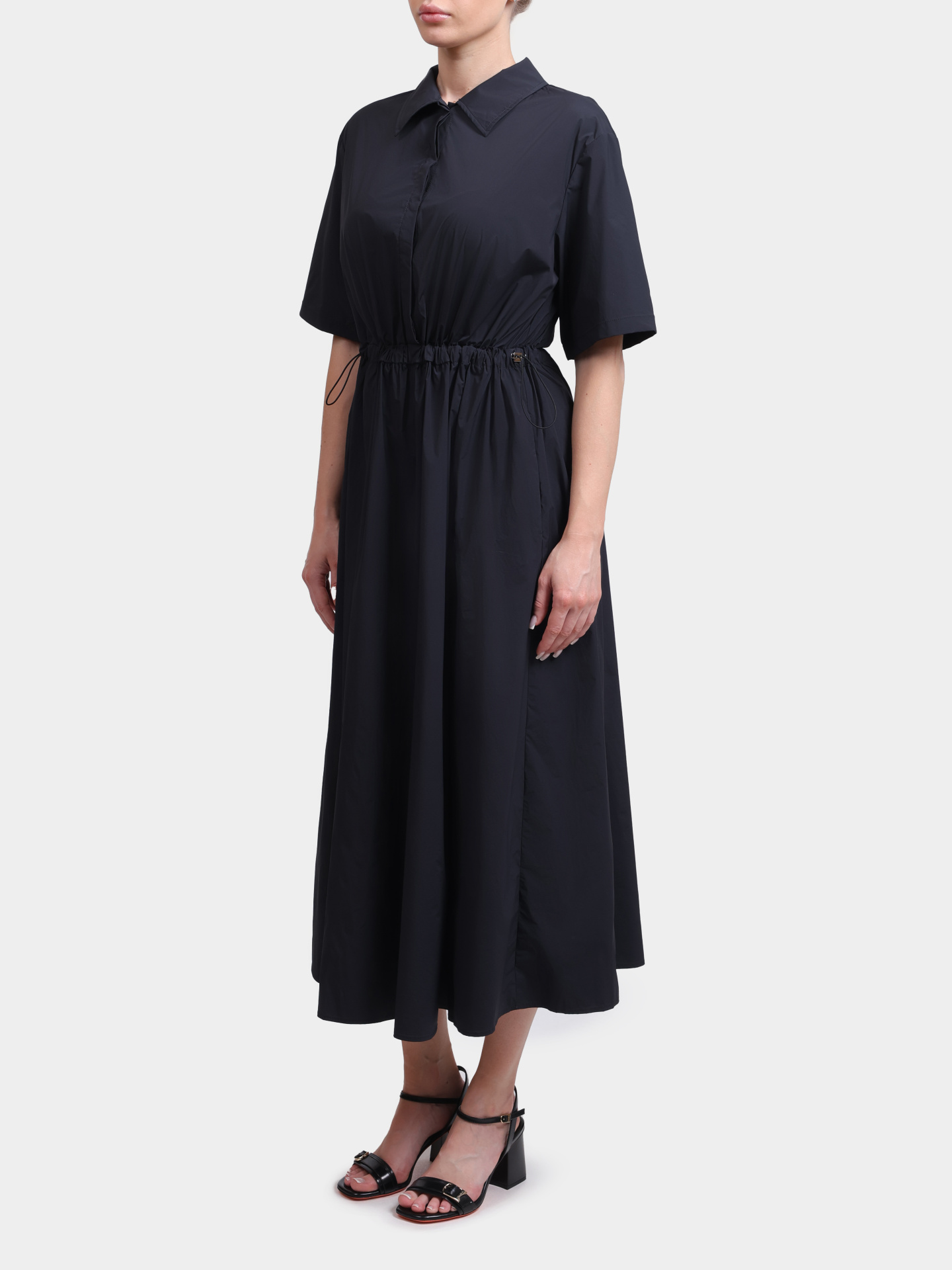 Платье Herno AB000061D 12431SZ 9300 черное женское с поясом на кулиске  — купить в интернет-магазине Verdistore