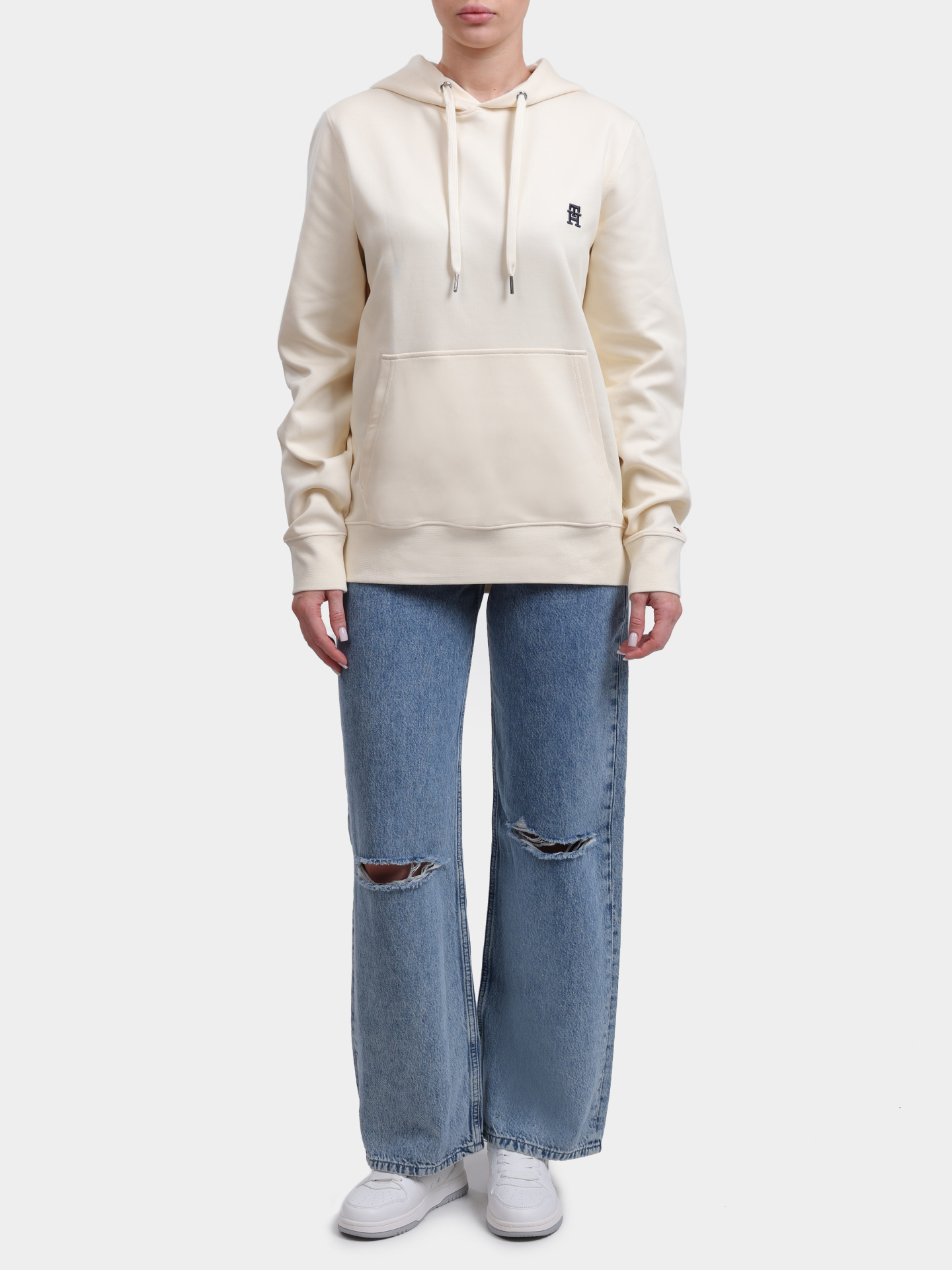 Худи Tommy Hilfiger MW0MW33646 AEF молочное женское — купить в интернет-магазине Verdistore