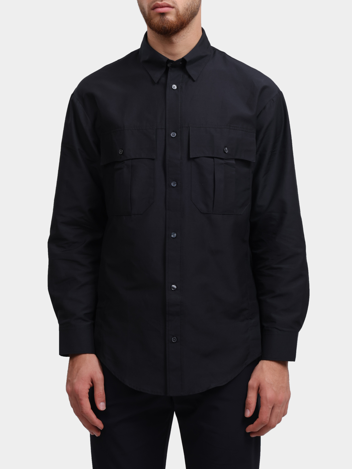 Рубашка Emporio Armani EM001530 AF14190 UC001 темно-синяя мужская — купить в интернет-магазине Verdistore