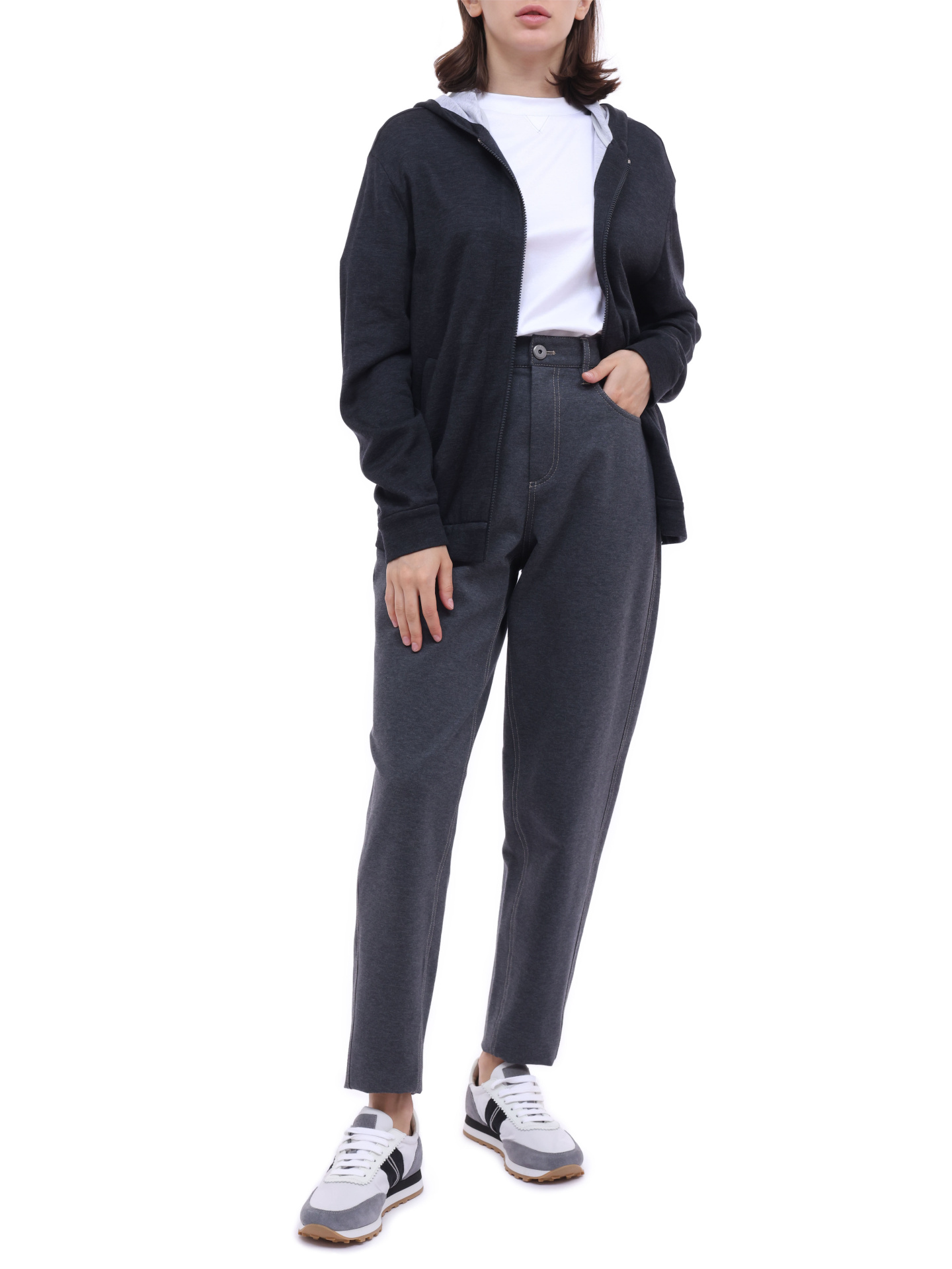 Толстовка Brunello Cucinelli MD828SB806 C8398 темно-серая женская — купить в интернет-магазине Verdistore