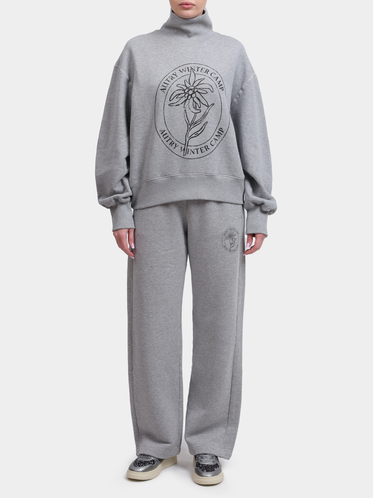 Свитшот Autry SWPW - M3HD серый женский с воротником-стойкой — купить в интернет-магазине Verdistore