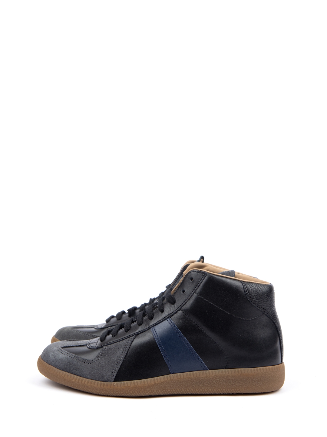 Кеды черные с синими и серыми вставками на шнуровке — купить в интернет-магазине Verdistore