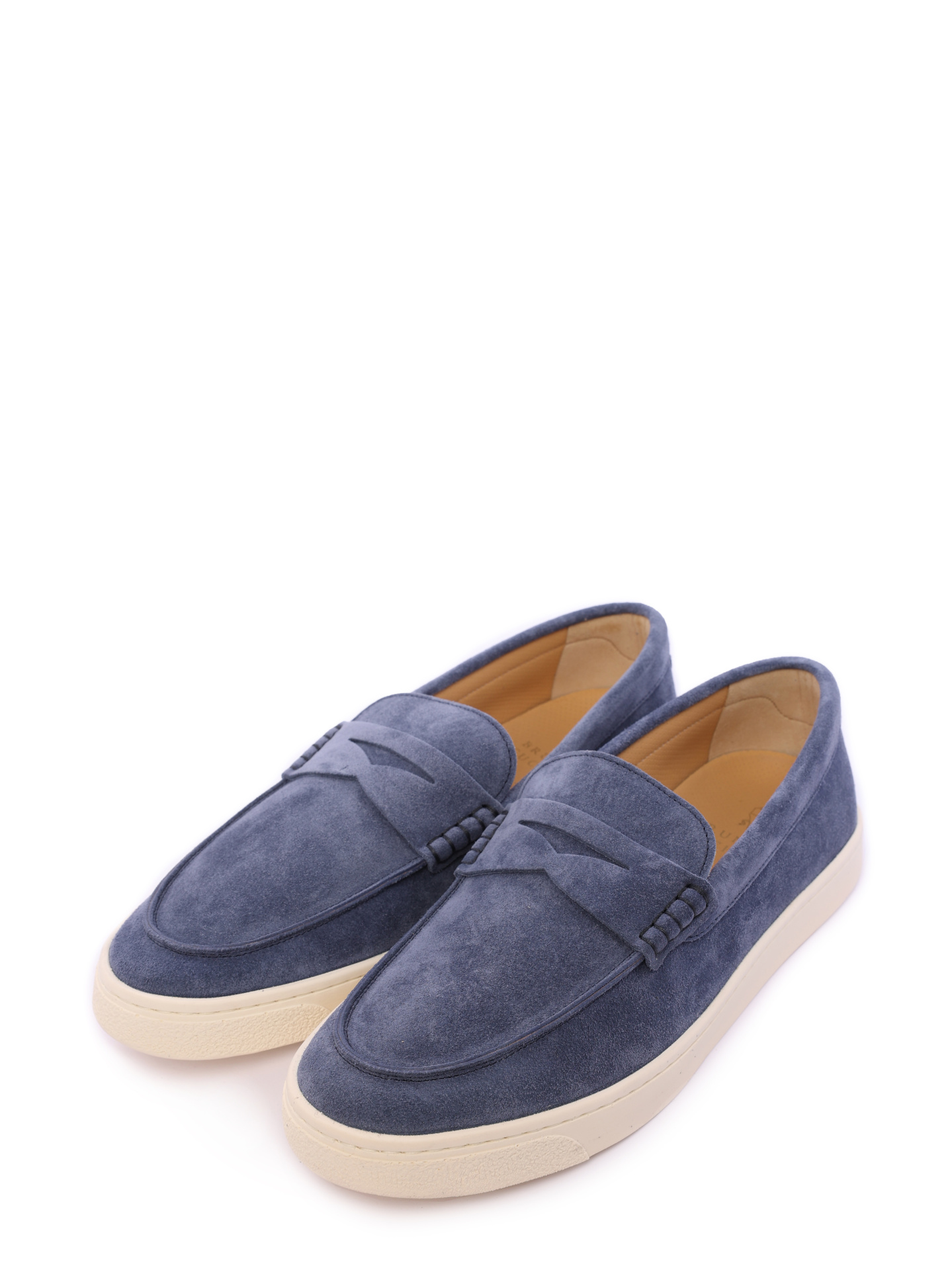 Лоферы Brunello Cucinelli MZUSILN285 C7665 синие мужские из замши — купить в интернет-магазине Verdistore