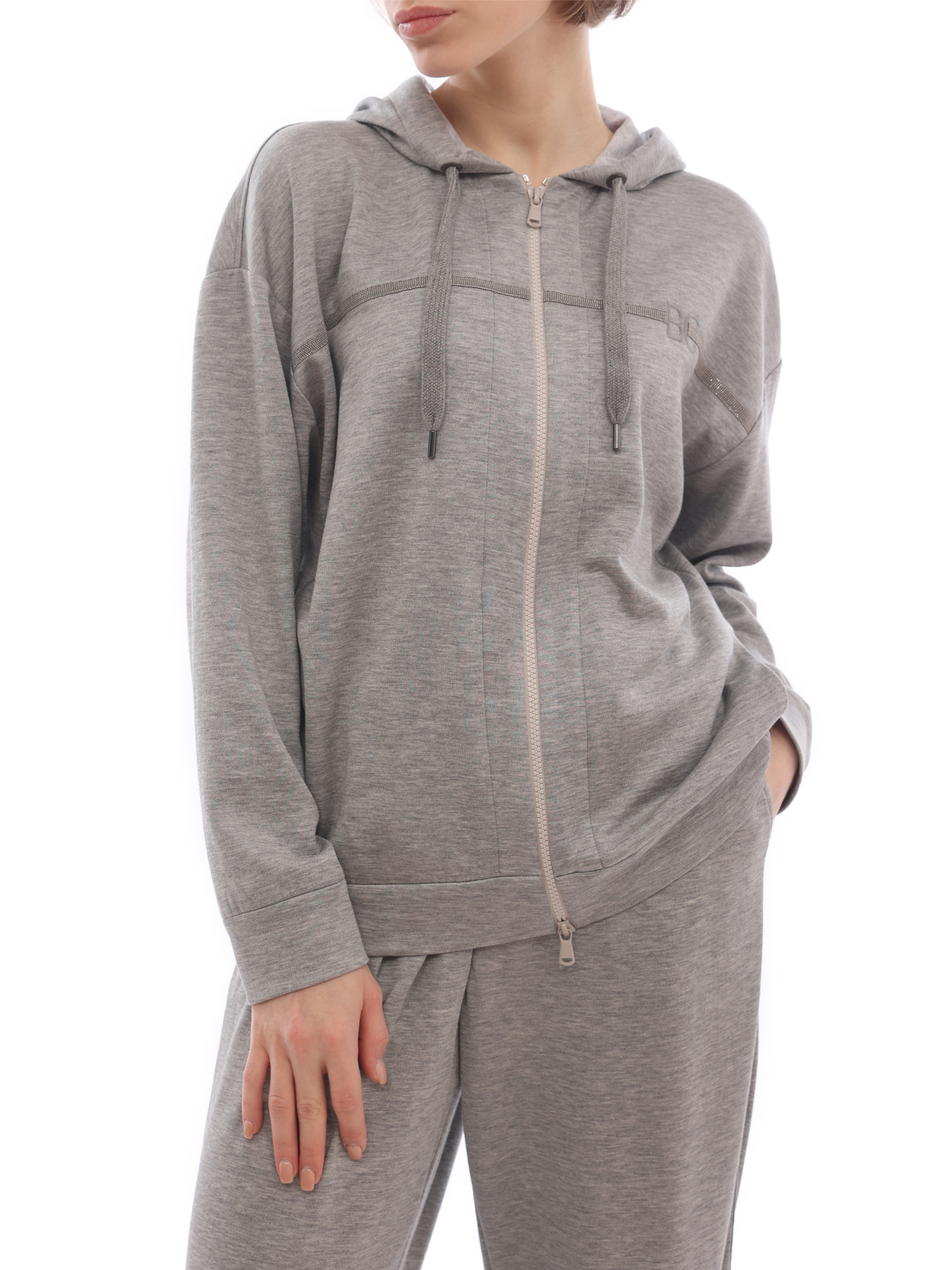 Толстовка Brunello Cucinelli MD828BN406 C571 серая женская — купить в интернет-магазине Verdistore