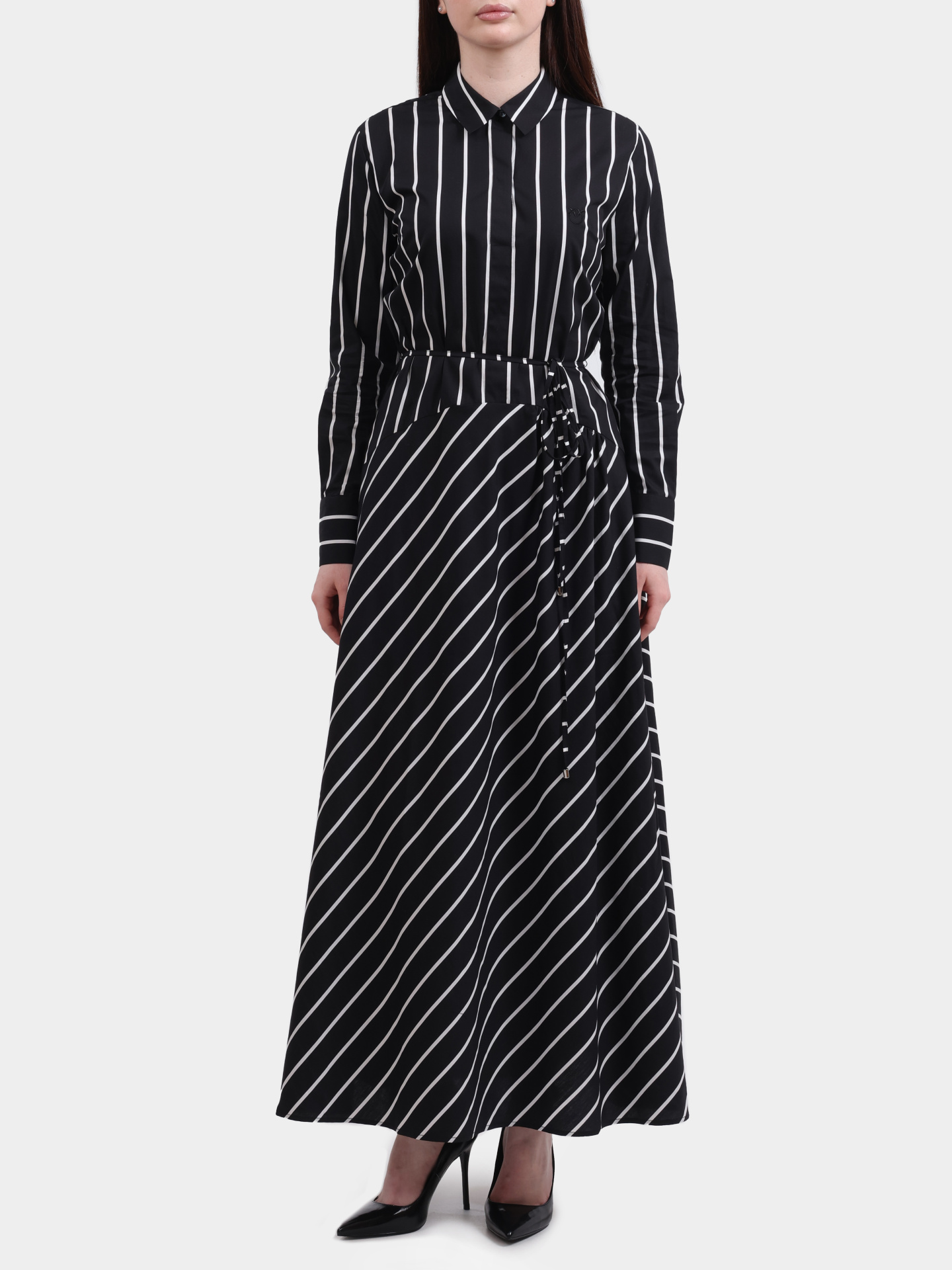 Платье Pinko 105597 A2SQ ZZ2 хлопковое женское в полоску — купить в интернет-магазине Verdistore