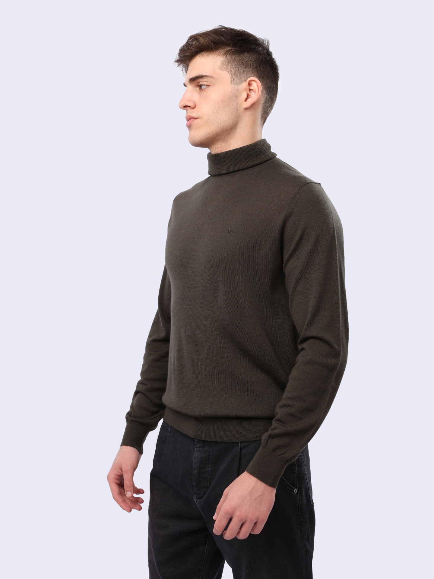 Свитер Armani Exchange 8NZM3C ZM8AZ 1897 оливковый мужской из шерсти — купить в интернет-магазине Verdistore