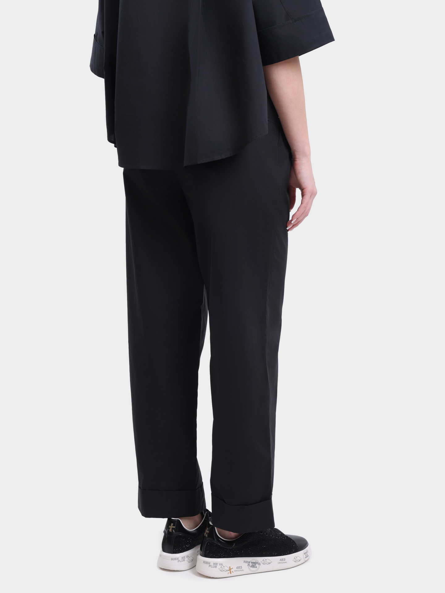 Брюки Liu-Jo BLACK LABEL CA6249 TS246 22222 черные женские прямого кроя  — купить в интернет-магазине Verdistore