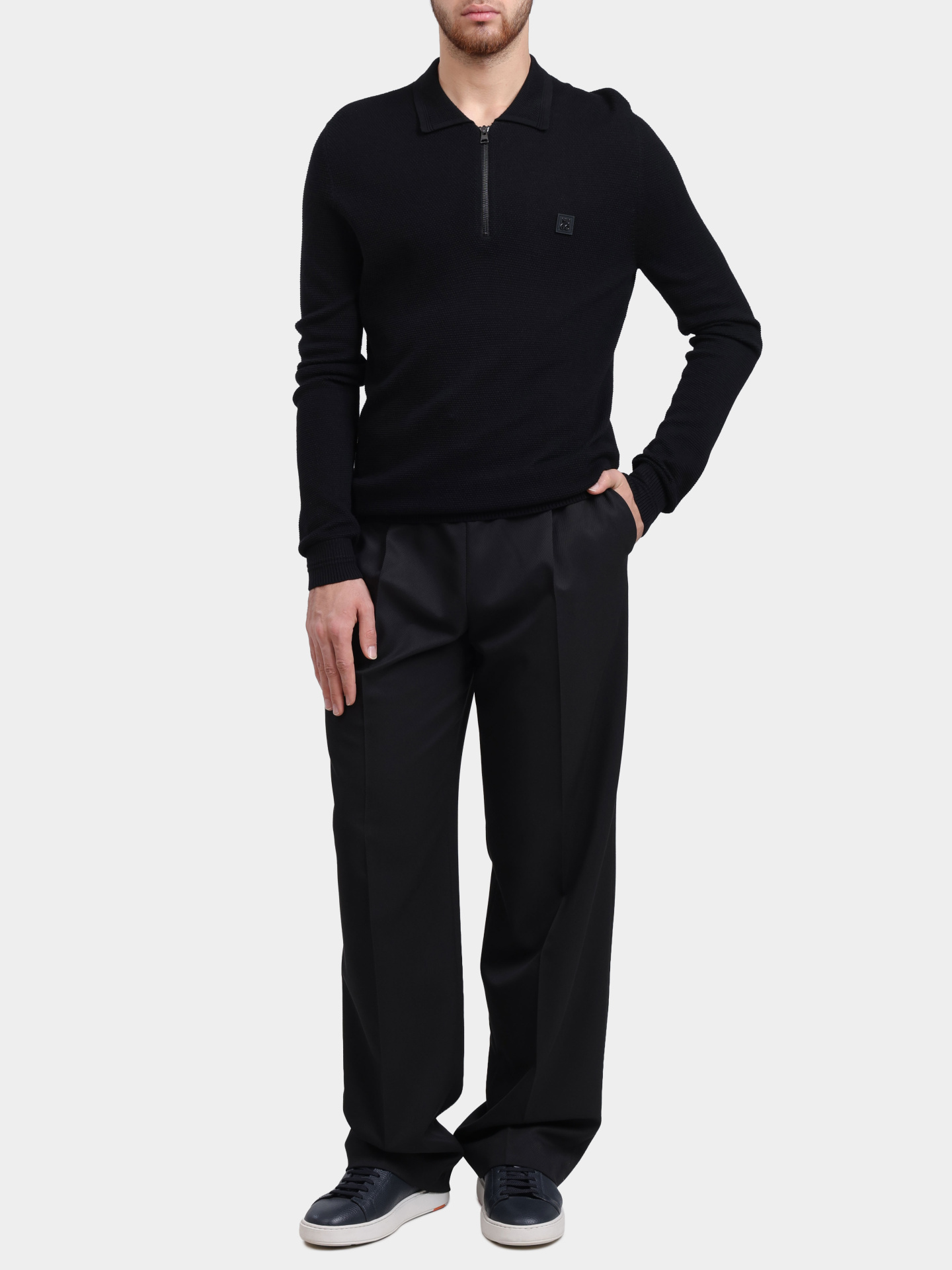 Свитер-поло Hugo 50504386 001 черный мужской — купить в интернет-магазине Verdistore