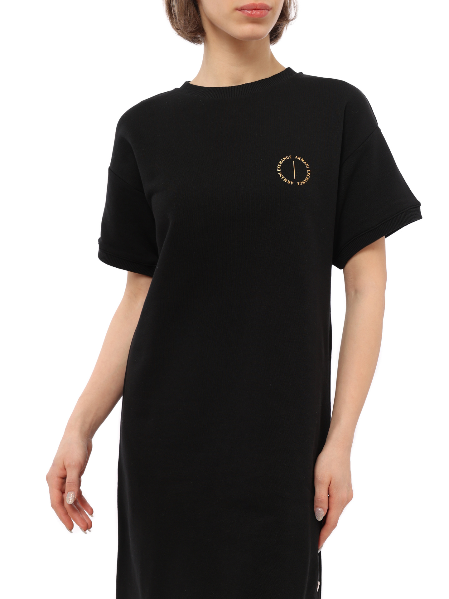 Платье Armani Exchange 6KYA84 YJ6PZ 1200 черное женское из хлопка — купить в интернет-магазине Verdistore