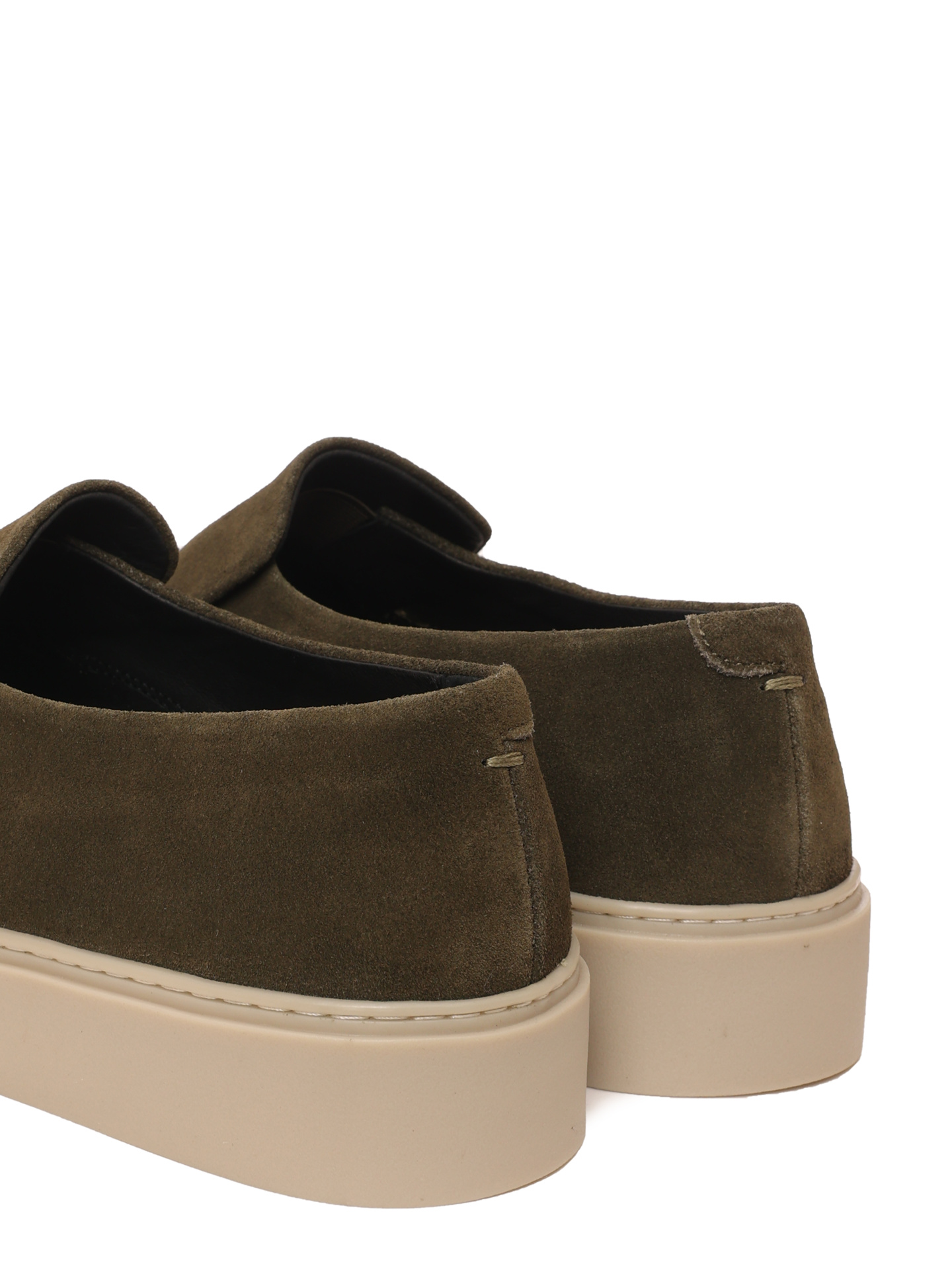 Лоферы замшевые на высокой светлой подошве — купить в интернет-магазине Verdistore