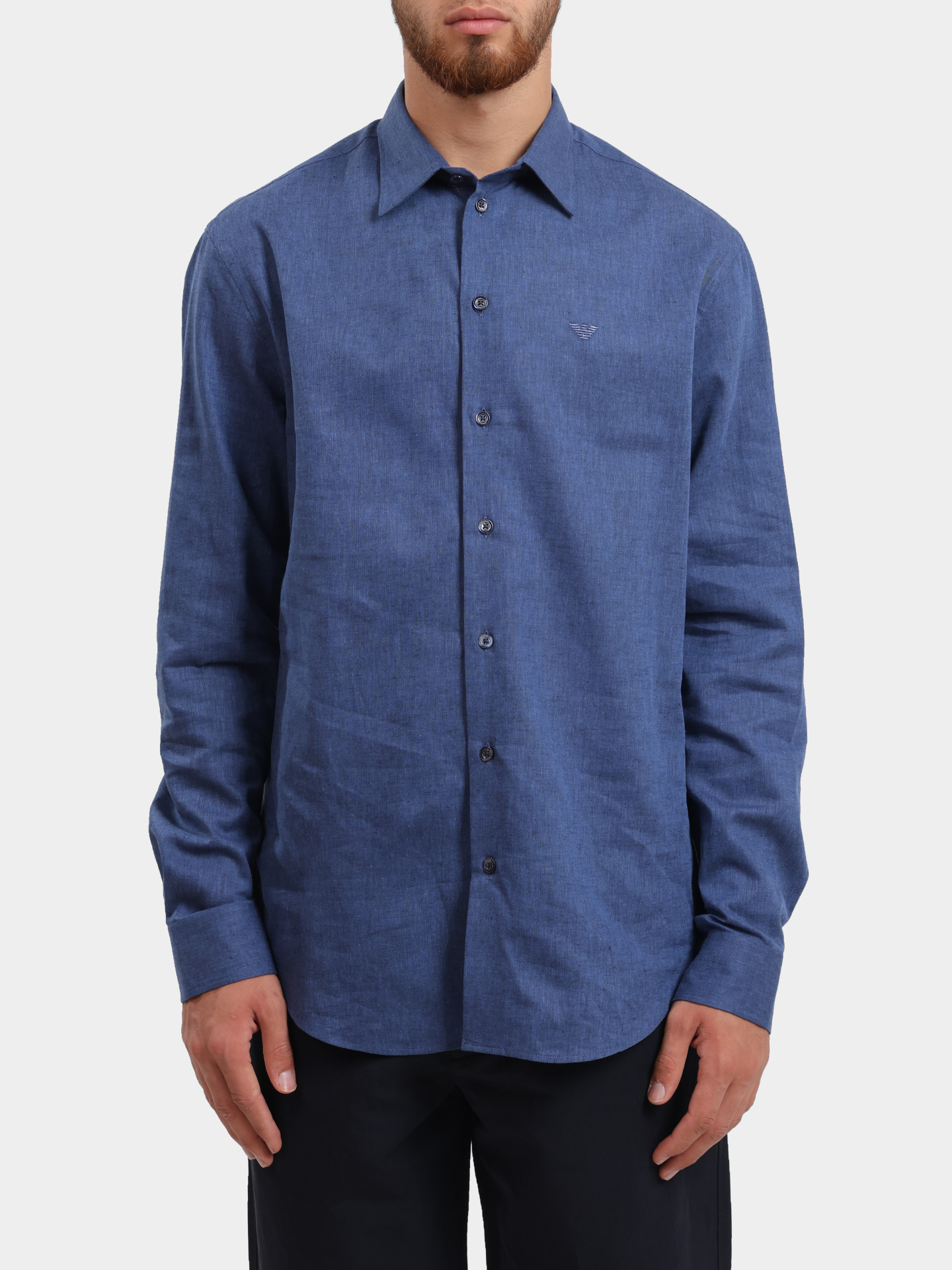 Рубашка Emporio Armani EM000099 TE14112 OB006 синяя мужская — купить в интернет-магазине Verdistore