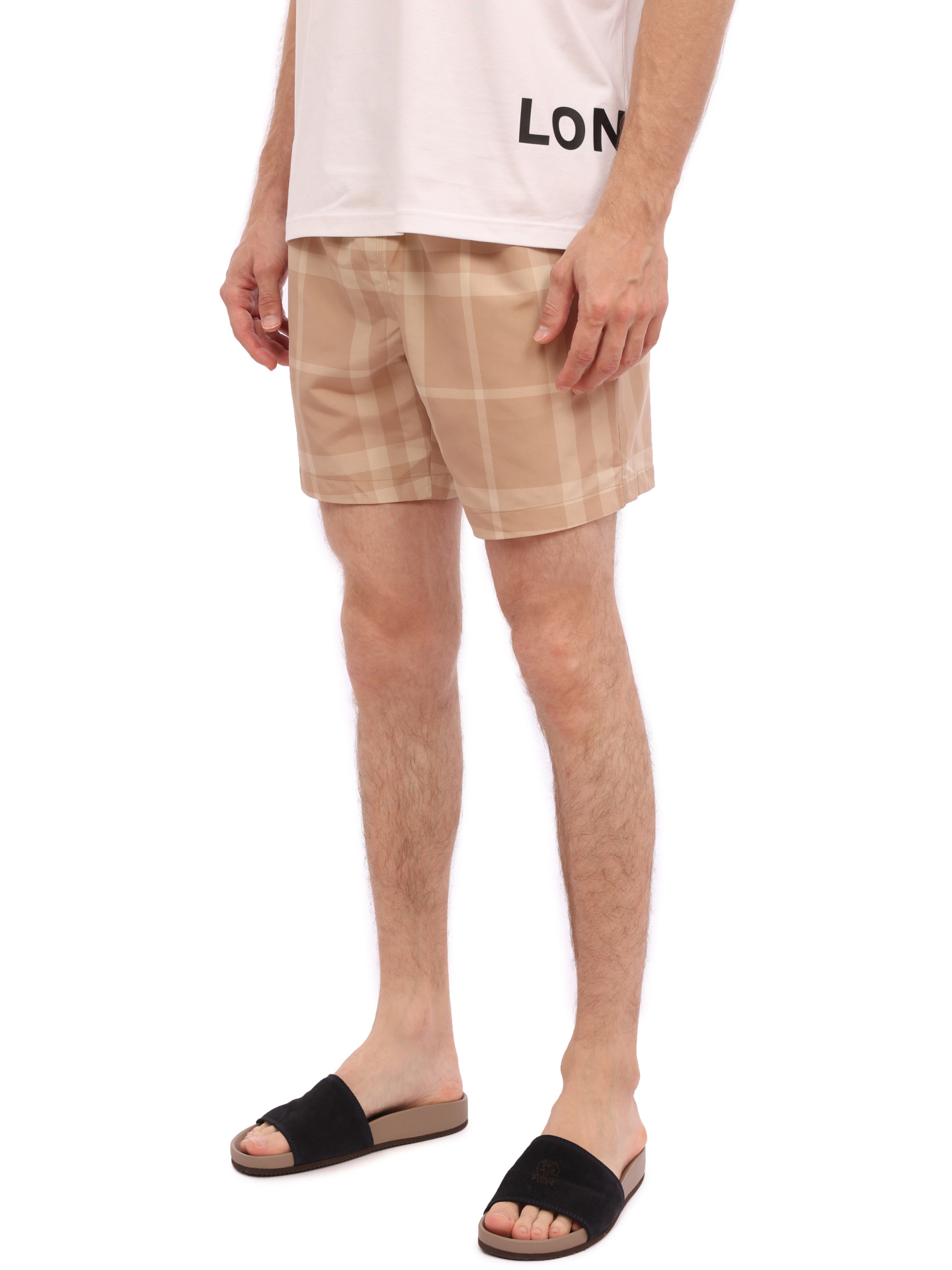 Шорты Burberry 8068555 A7464 бежевые мужские в клетку — купить в интернет-магазине Verdistore