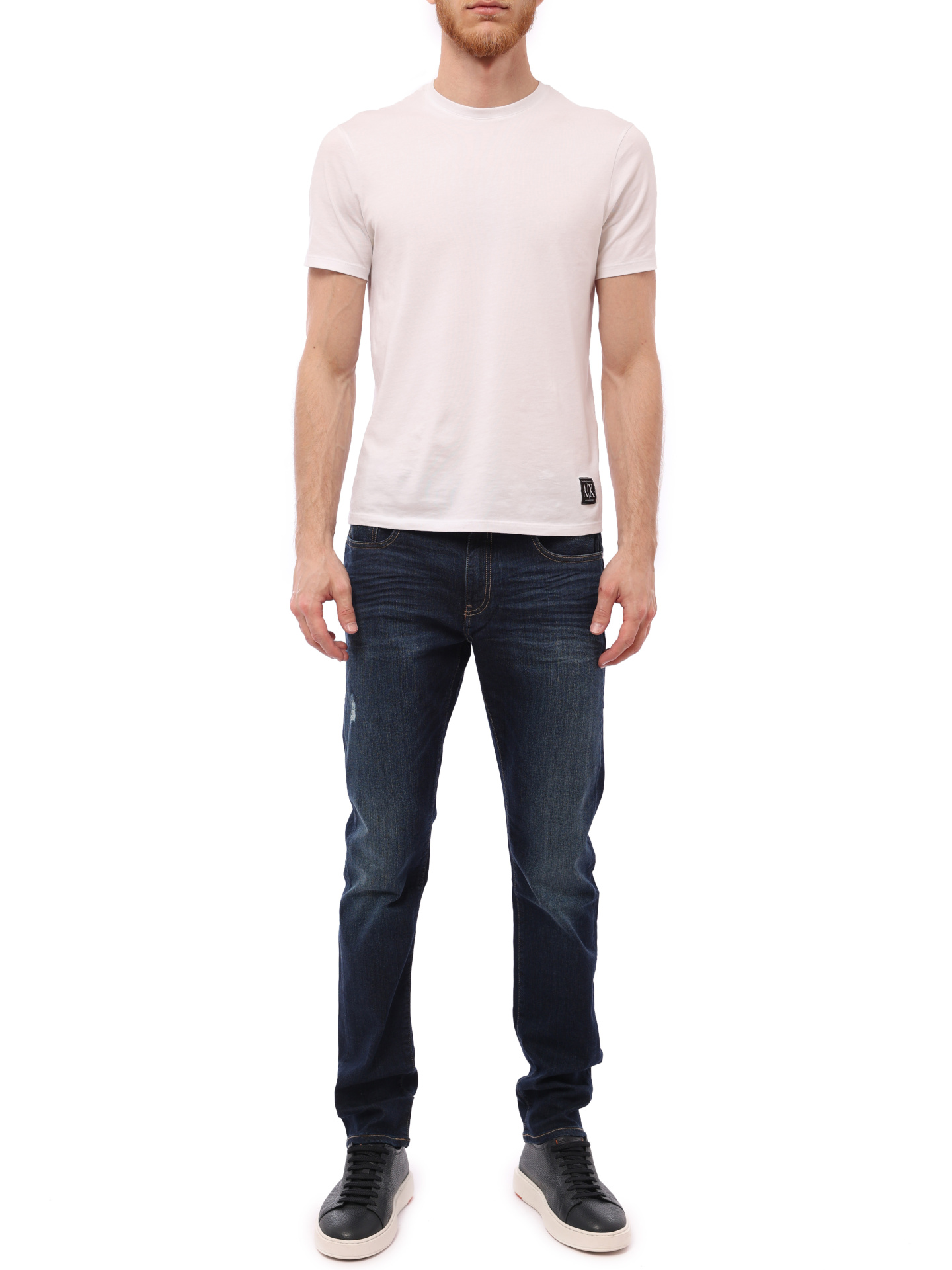 Джинсы Armani Exchange 3GZJ13 Z1QDZ синие мужские с потёртостями — купить в интернет-магазине Verdistore