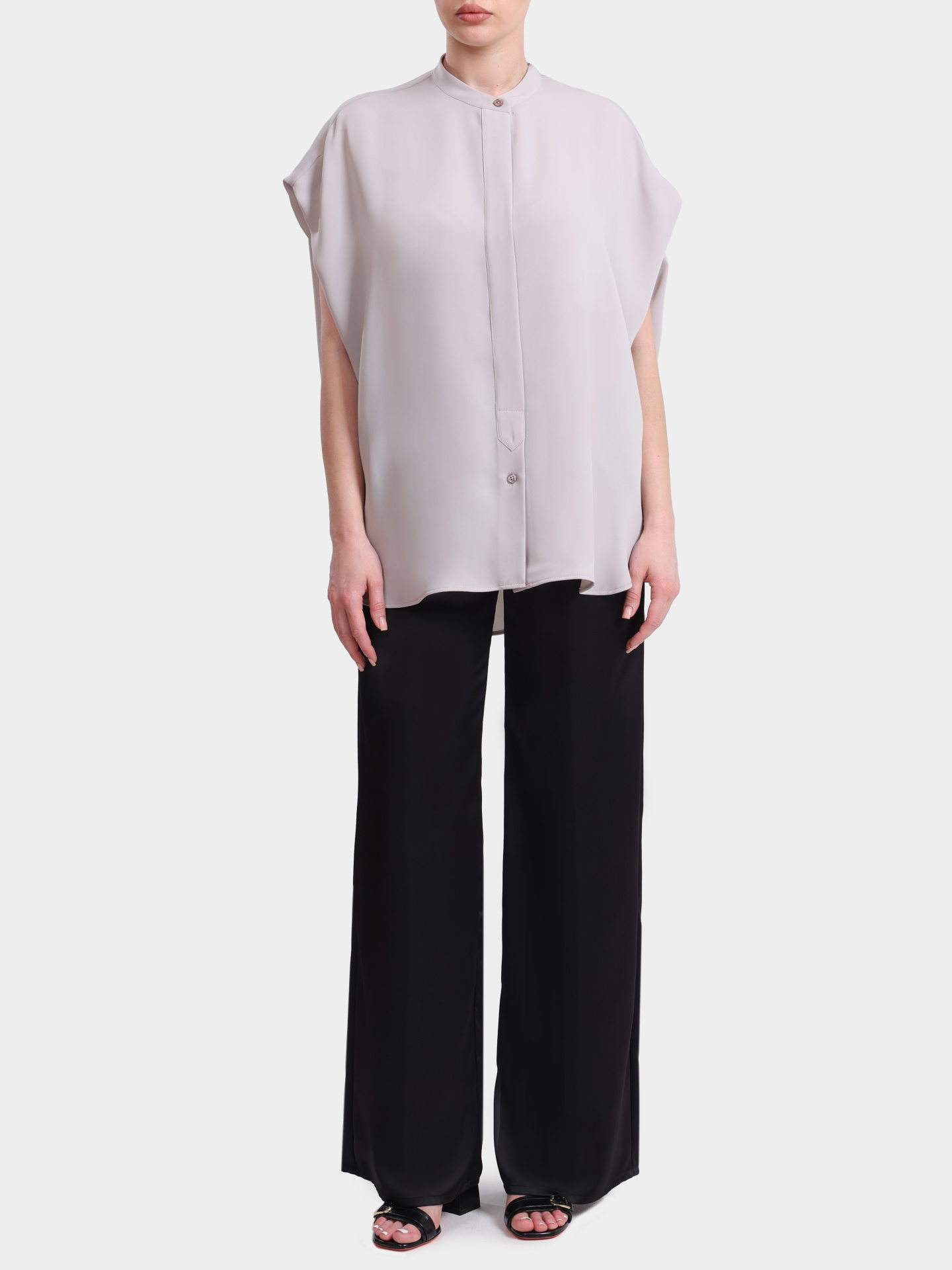 Брюки Herno PT000008D 12506 9300 палаццо черные женские свободного кроя  — купить в интернет-магазине Verdistore