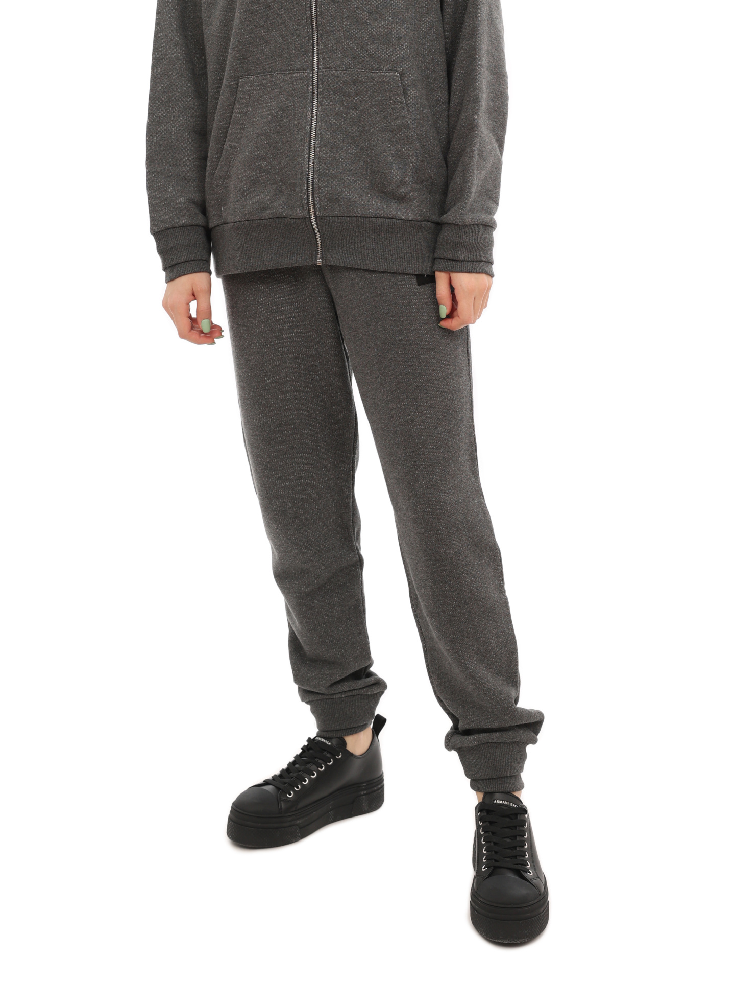 Брюки спортивные Armani Exchange 6LYP77 YJBUZ 3998 серые женские с логотипом — купить в интернет-магазине Verdistore