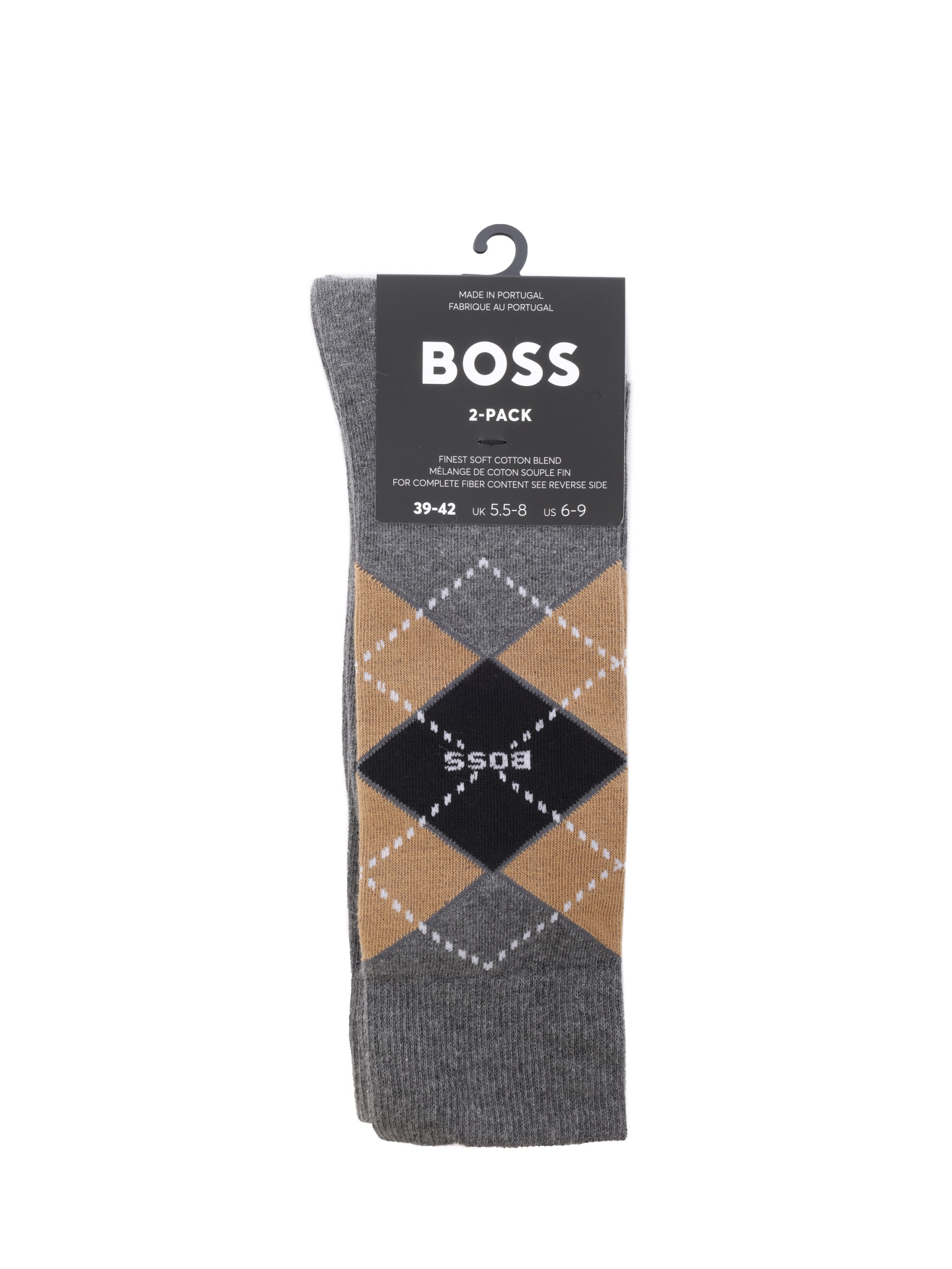 Носки Boss 50503581 032 серые мужские с клеткой-аргайл — купить в интернет-магазине Verdistore